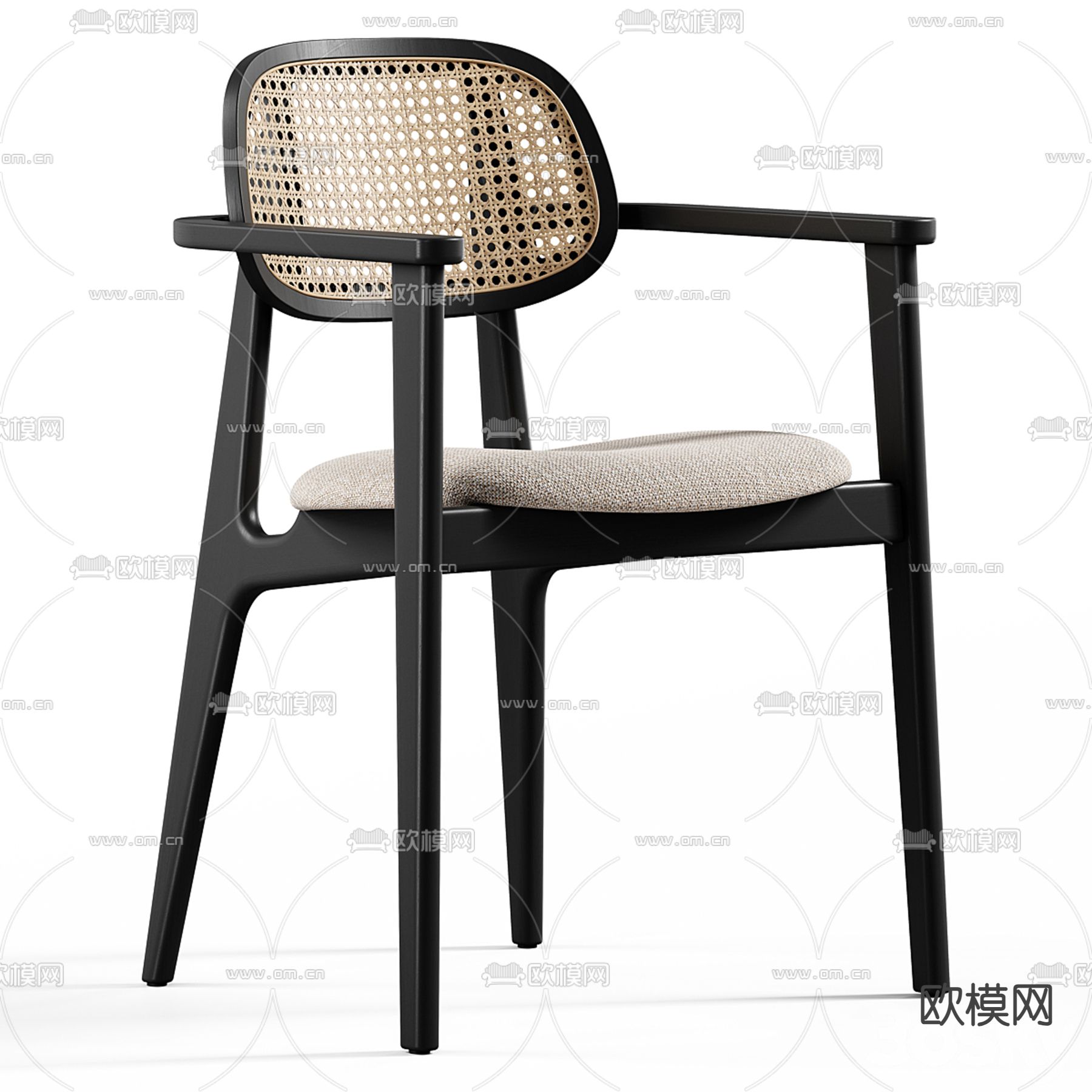 Vincent Sheppard 侘寂椅子 藤编餐椅3d模型下载（渲染图2）
