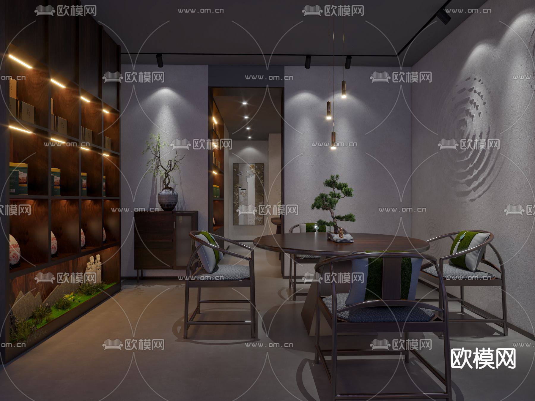 新中式茶馆 茶楼3d模型下载