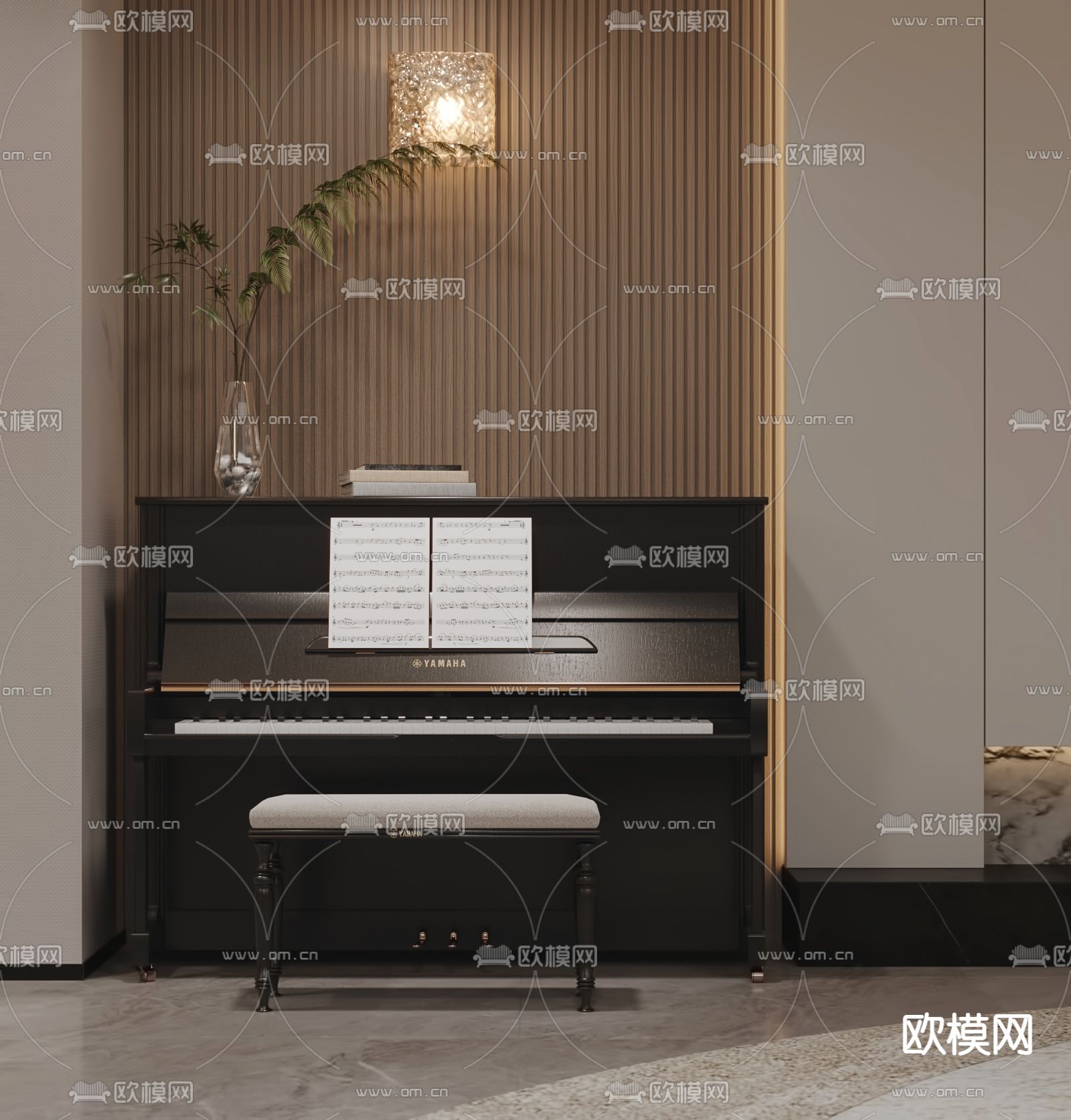 现代办公室 休息区3d模型下载（渲染图2）