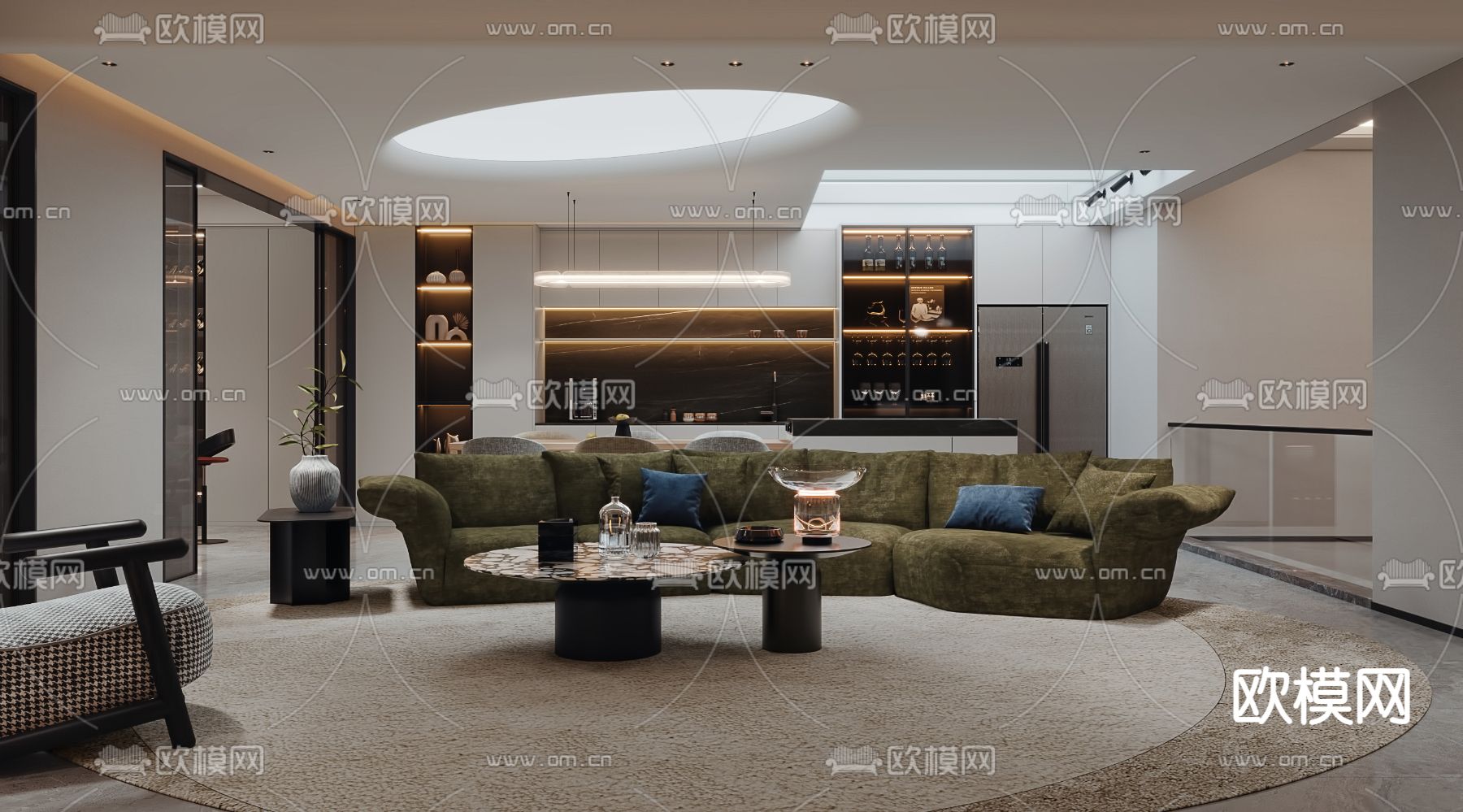 现代办公室 休息区3d模型下载（渲染图5）