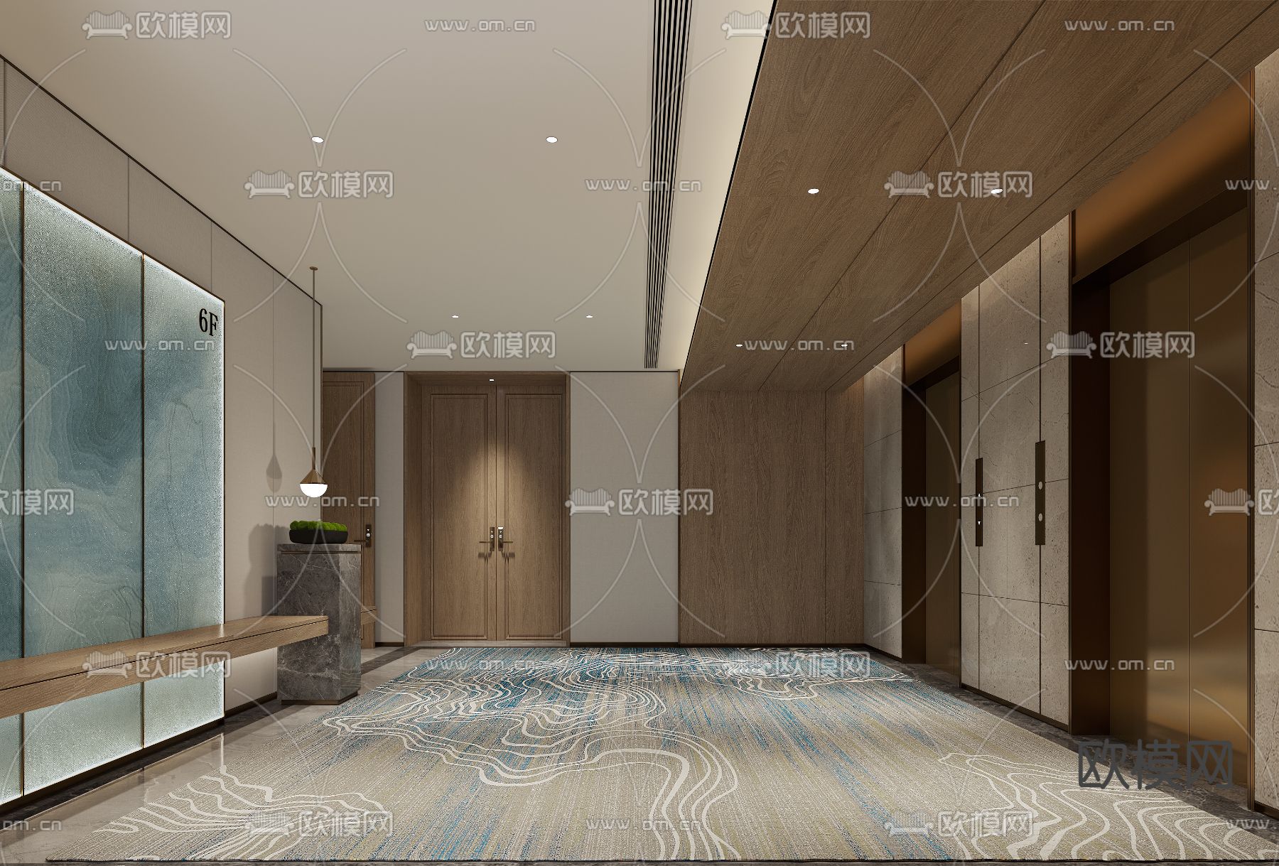 酒店电梯间 过道3d模型下载