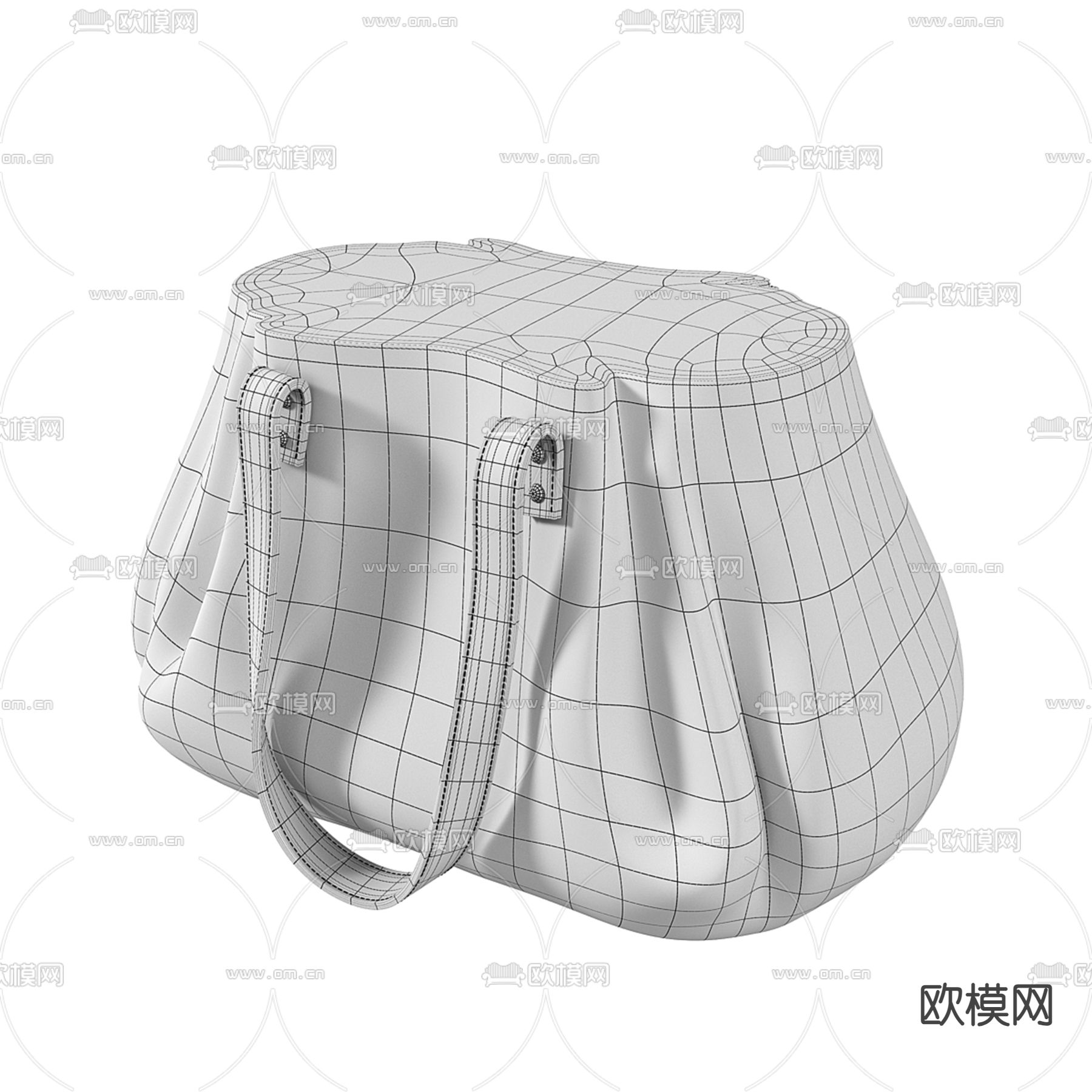 Riva欧式创意矮凳 实木矮凳3d模型下载（渲染图2）