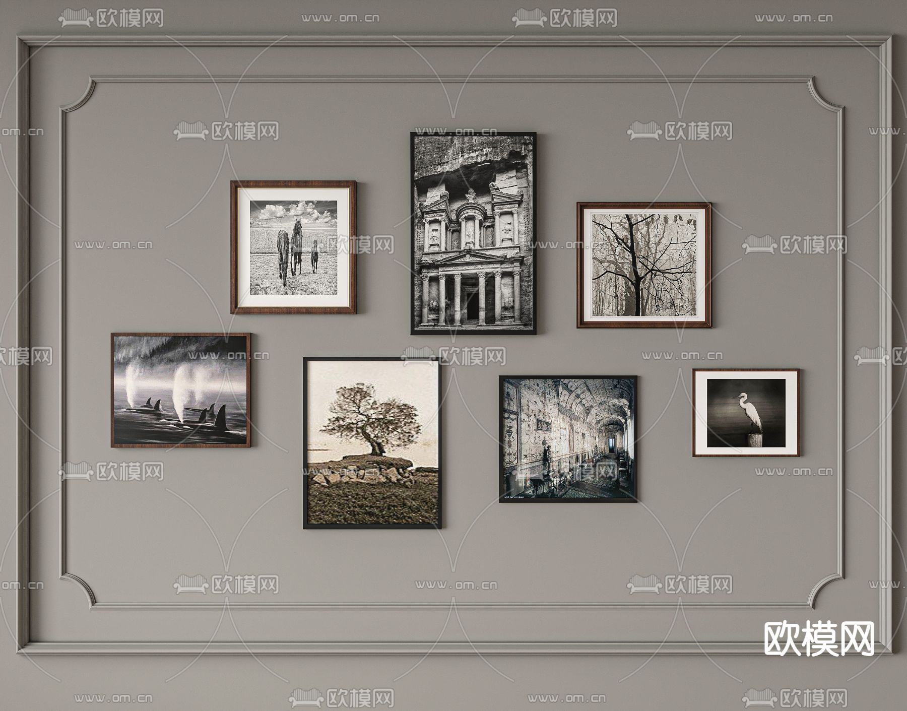 复古艺术画 装饰画3d模型下载