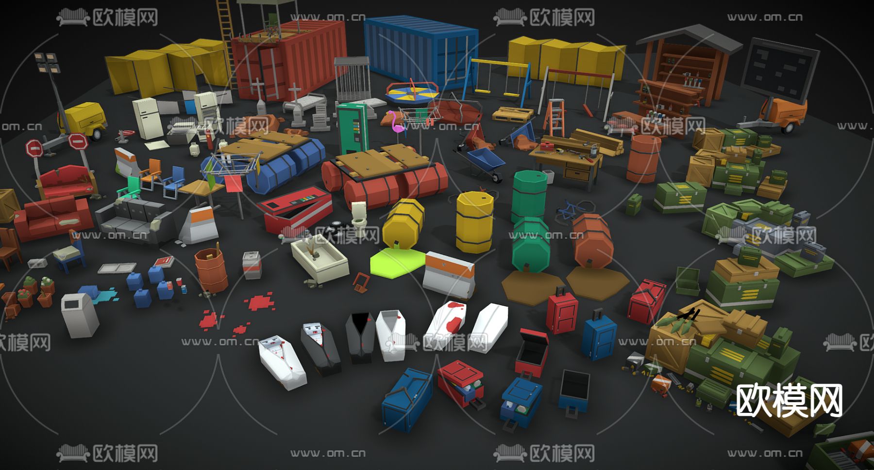 工业玩具 塑料玩具3d模型下载（渲染图2）