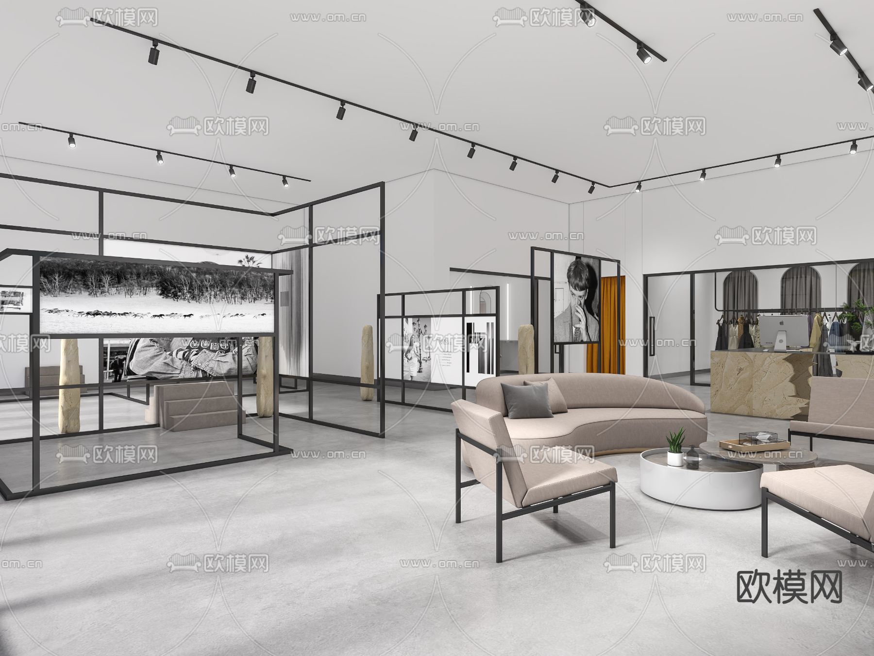 现代摄影棚 摄影室3d模型下载（渲染图1）