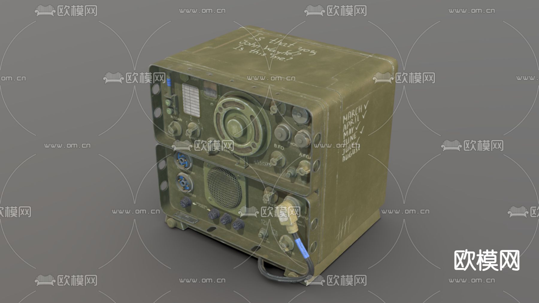 工业风 无线电接收器3d模型下载（渲染图3）