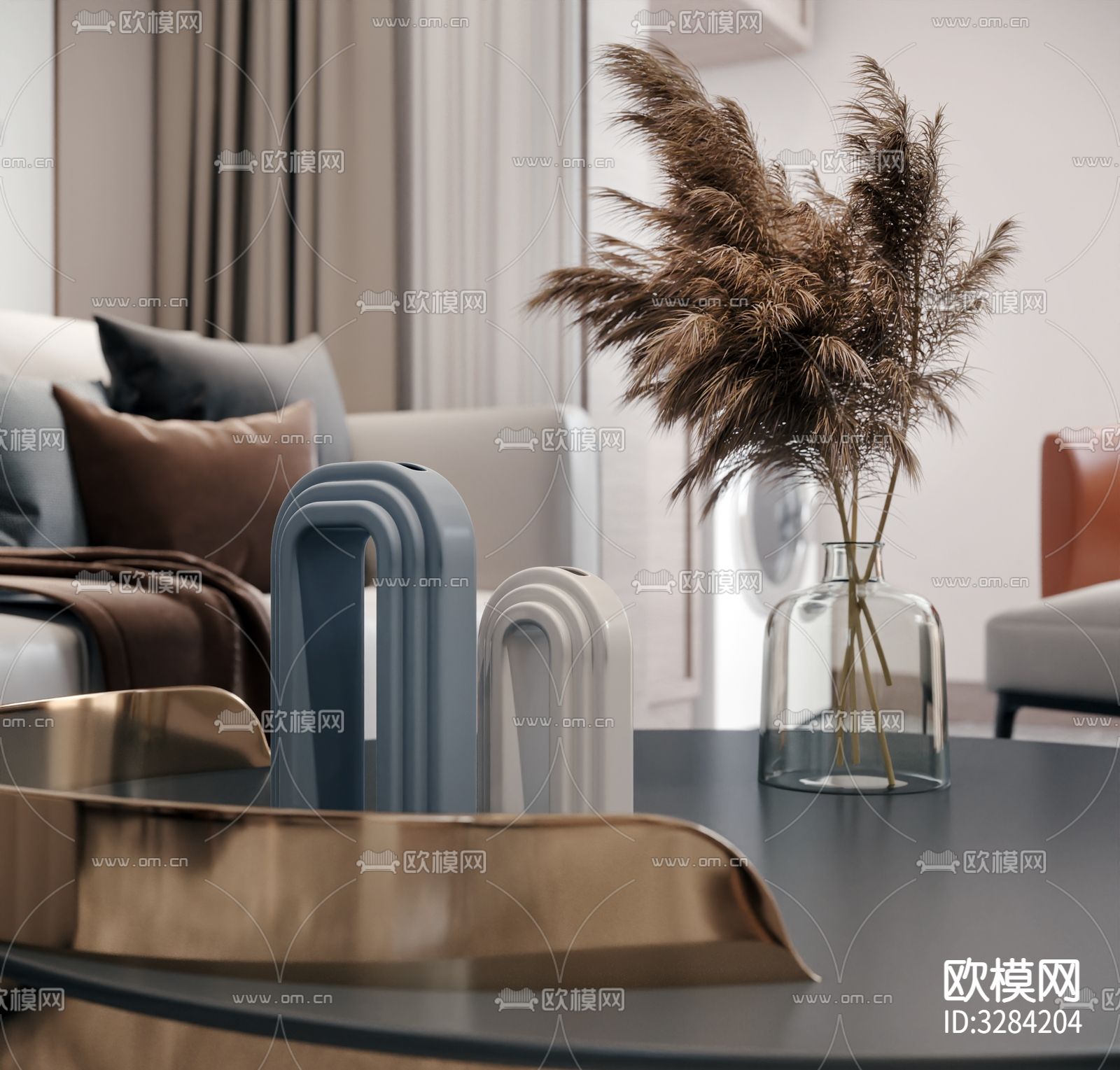 现代客餐厅效果图下载（渲染图8）