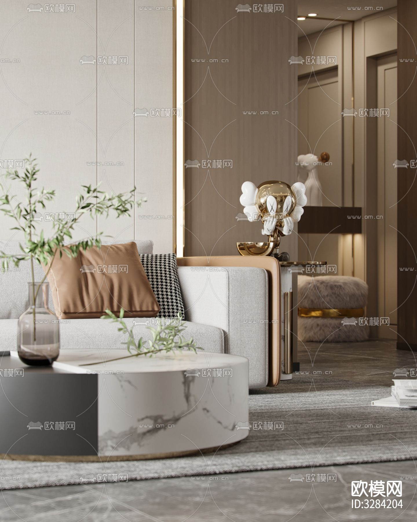 现代客餐厅效果图下载（渲染图17）