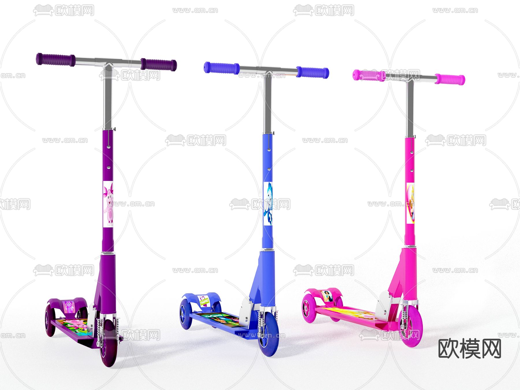 儿童滑板车3d模型下载