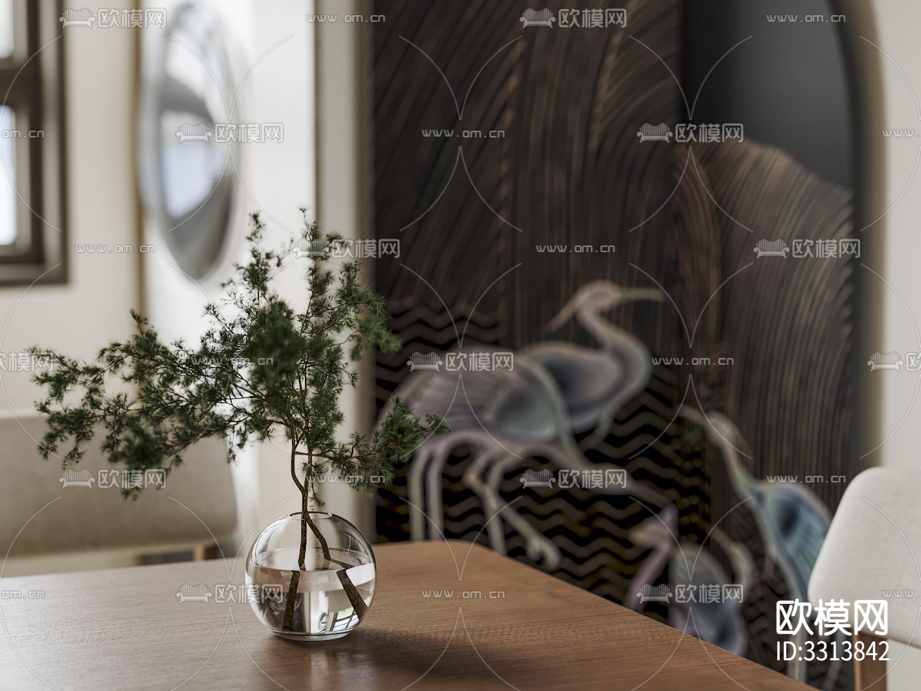 现代客餐厅效果图下载（渲染图6）