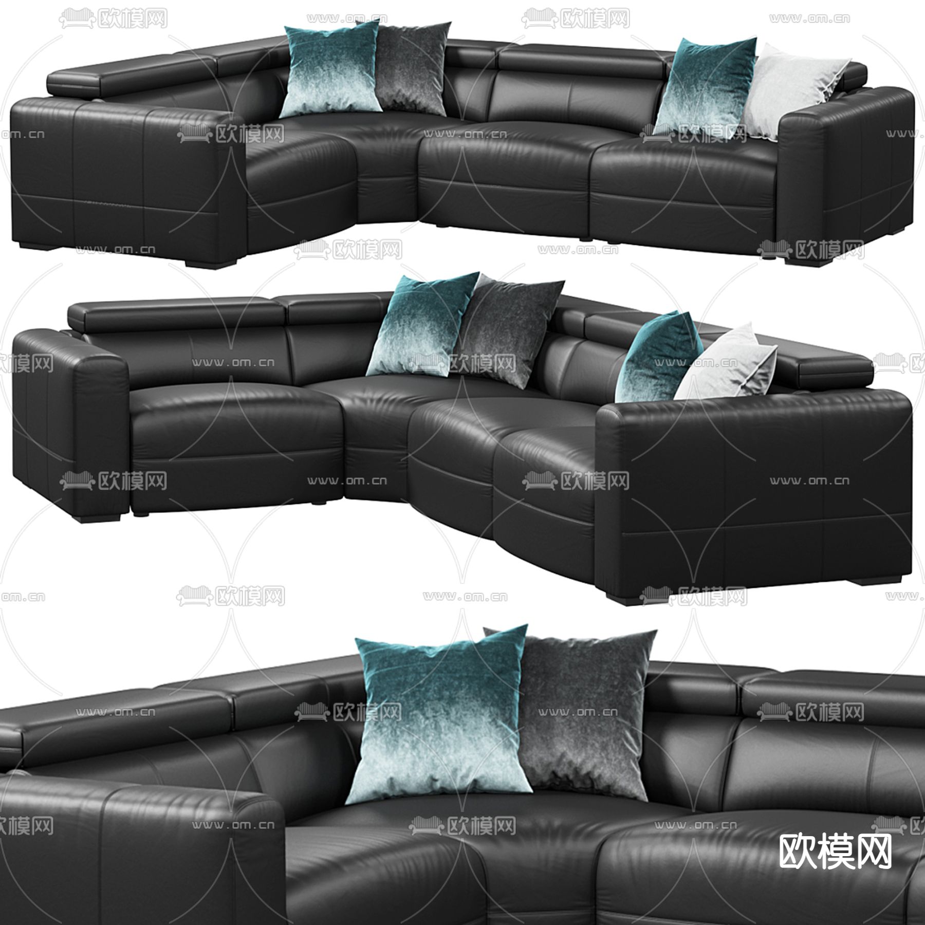 Natuzzi Balance 皮革沙发 转角沙发3d模型下载