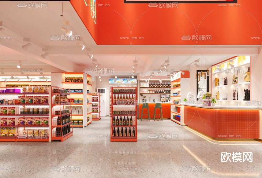 超市 便利店 零食店3d模型下载(渲染图1)