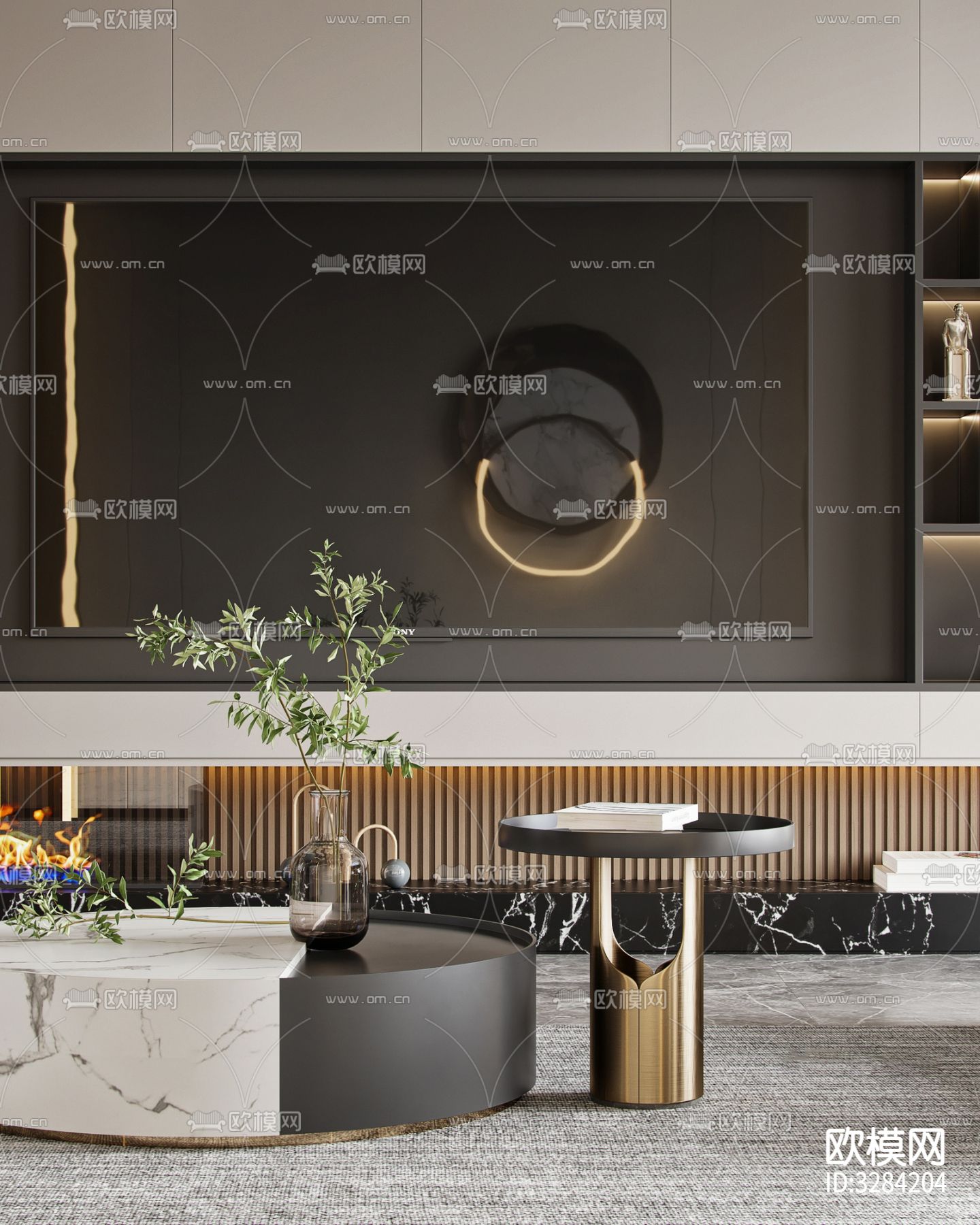 现代客餐厅效果图下载（渲染图10）