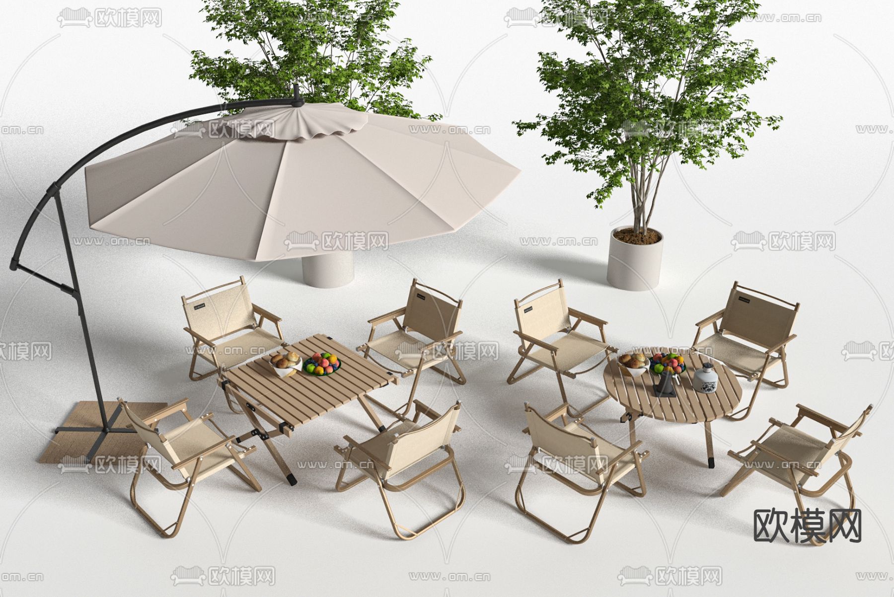 露营桌椅 户外桌椅3d模型下载