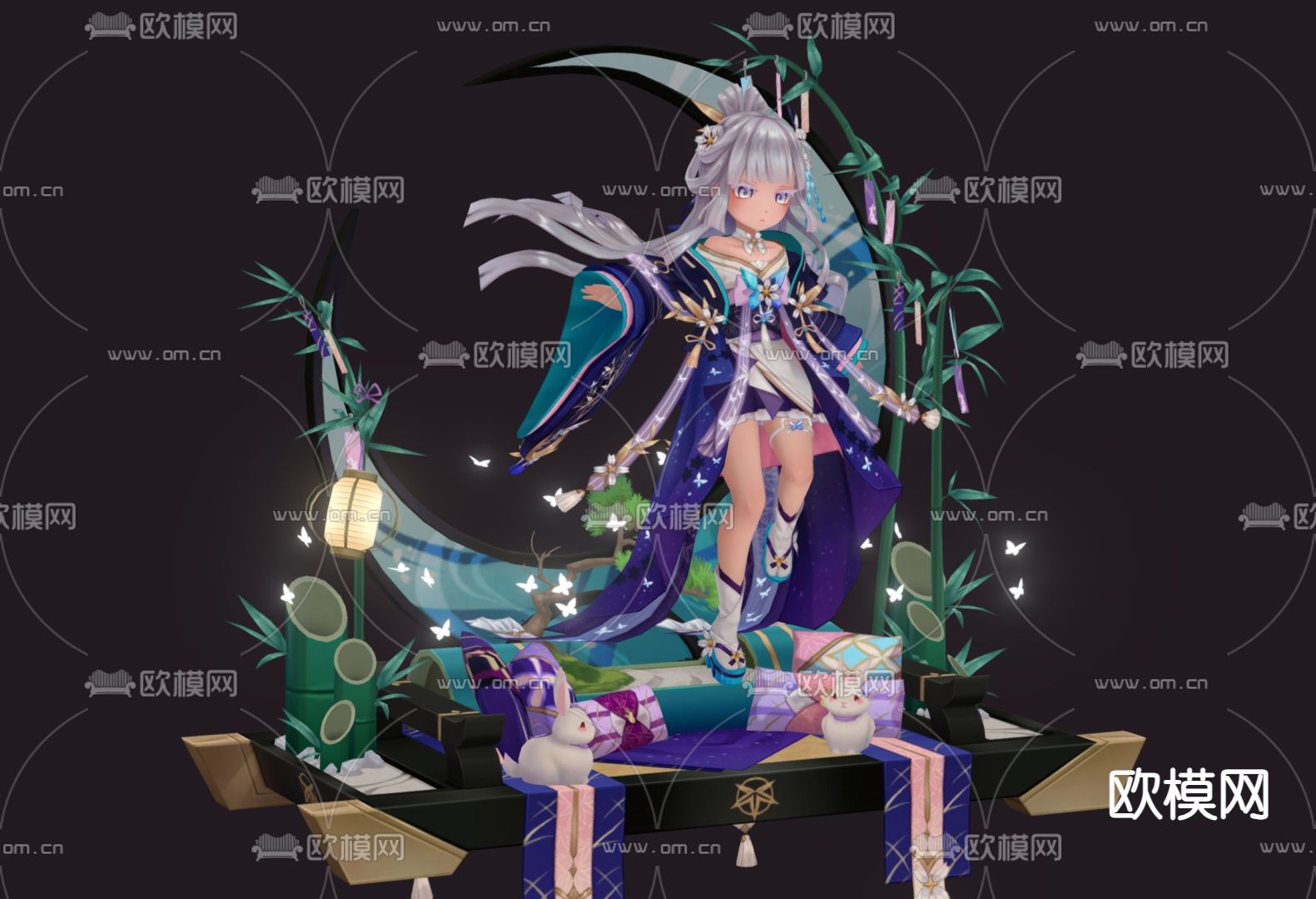 日系美少女 二次元手办 幻想神域游戏角色3d模型下载（渲染图2）