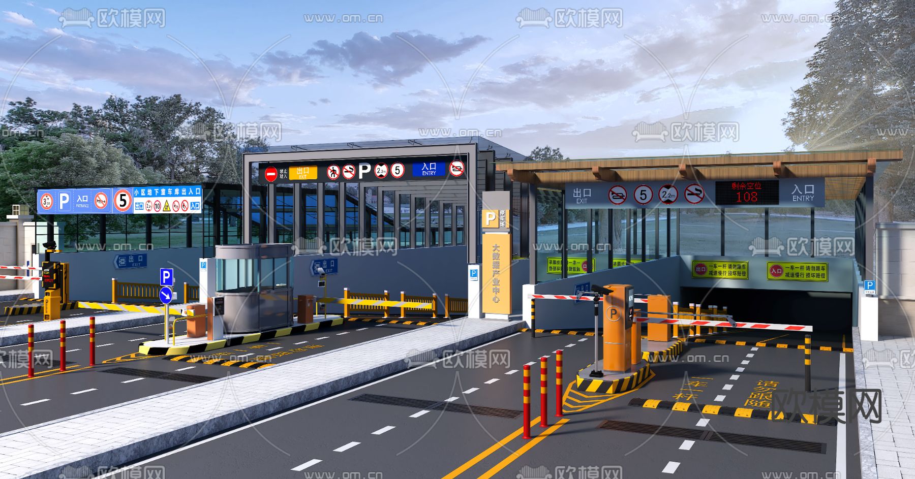 车库入口 停车场入口3d模型下载（渲染图2）