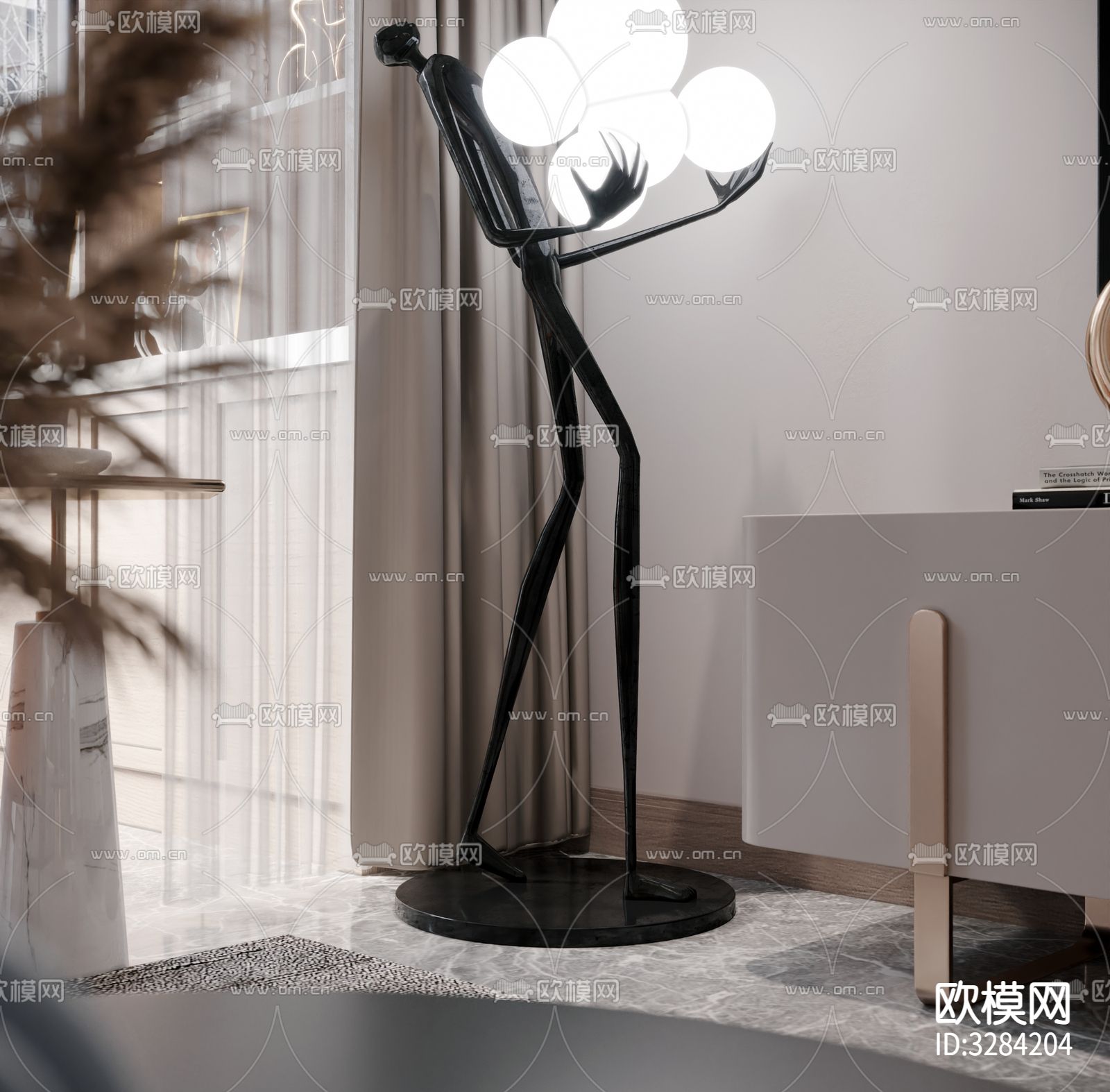 现代客餐厅效果图下载（渲染图3）