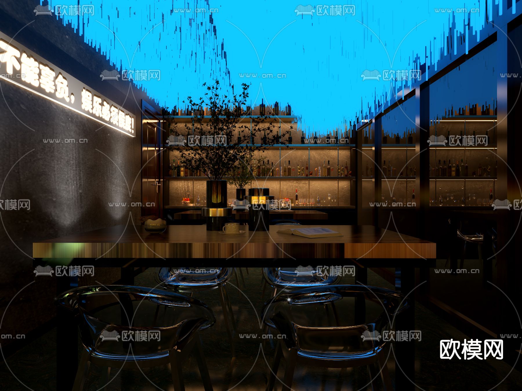 现代酒吧 酒馆3d模型下载（渲染图2）