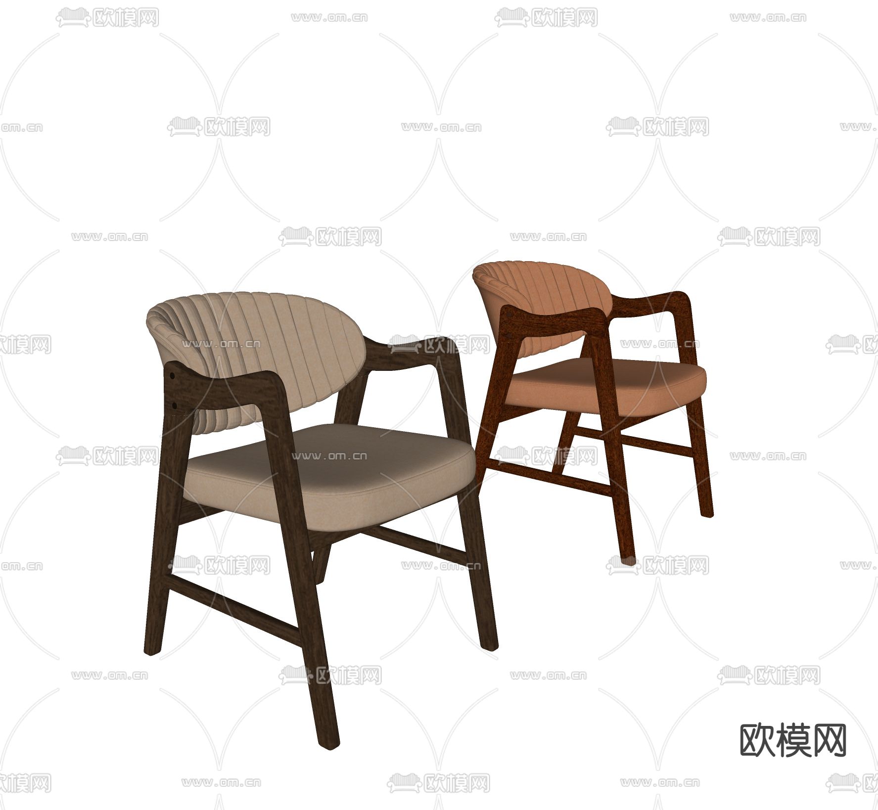 Poliform 扶手椅 单椅 餐椅su模型下载（渲染图1）