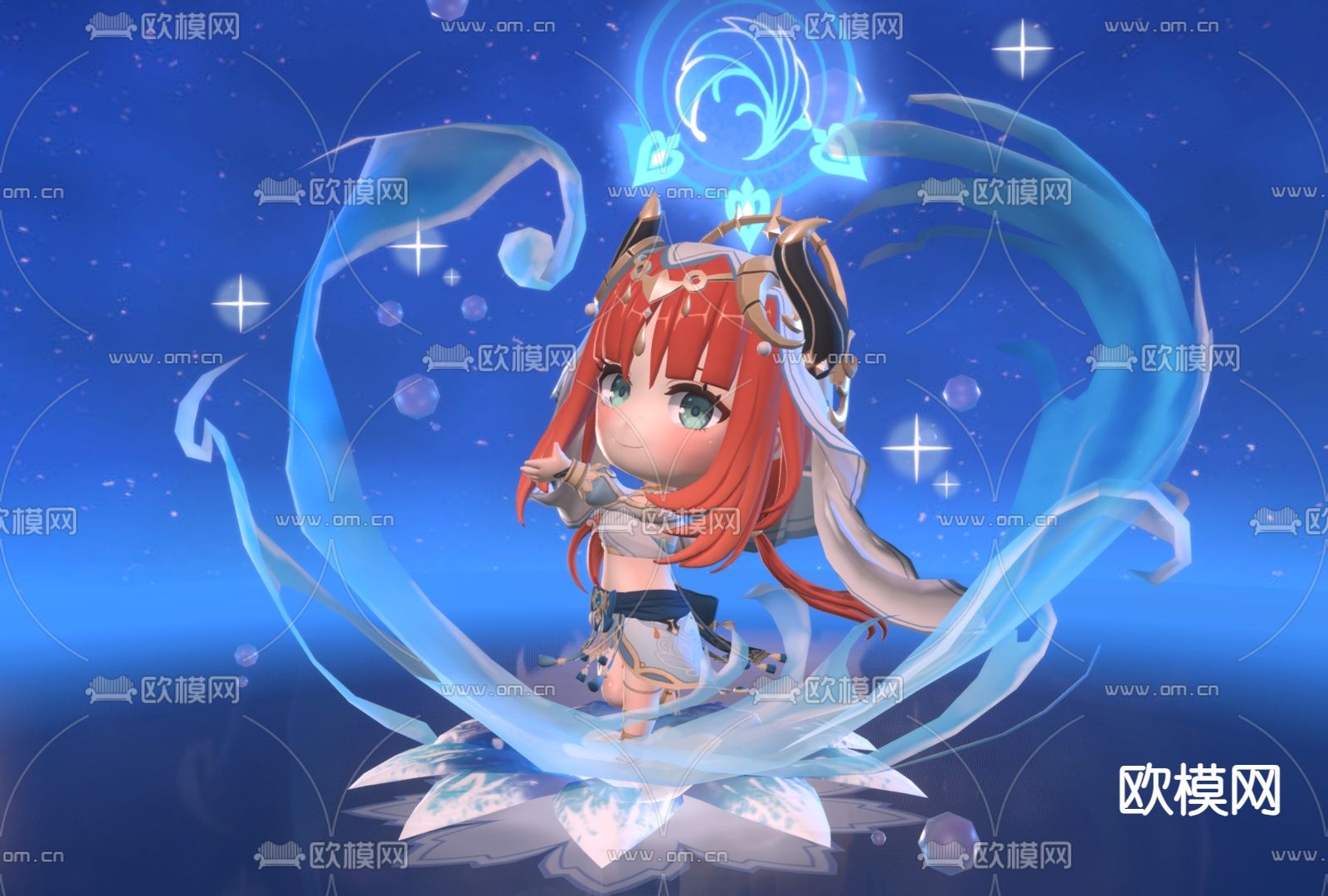 二次元手办 可爱人物 动漫人物3d模型下载（渲染图2）