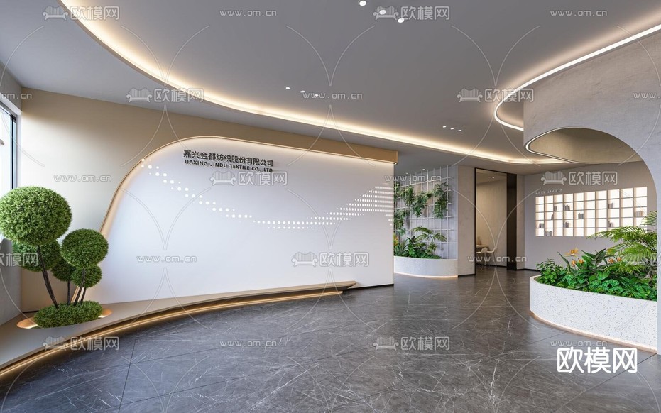 办公大厅3d模型下载