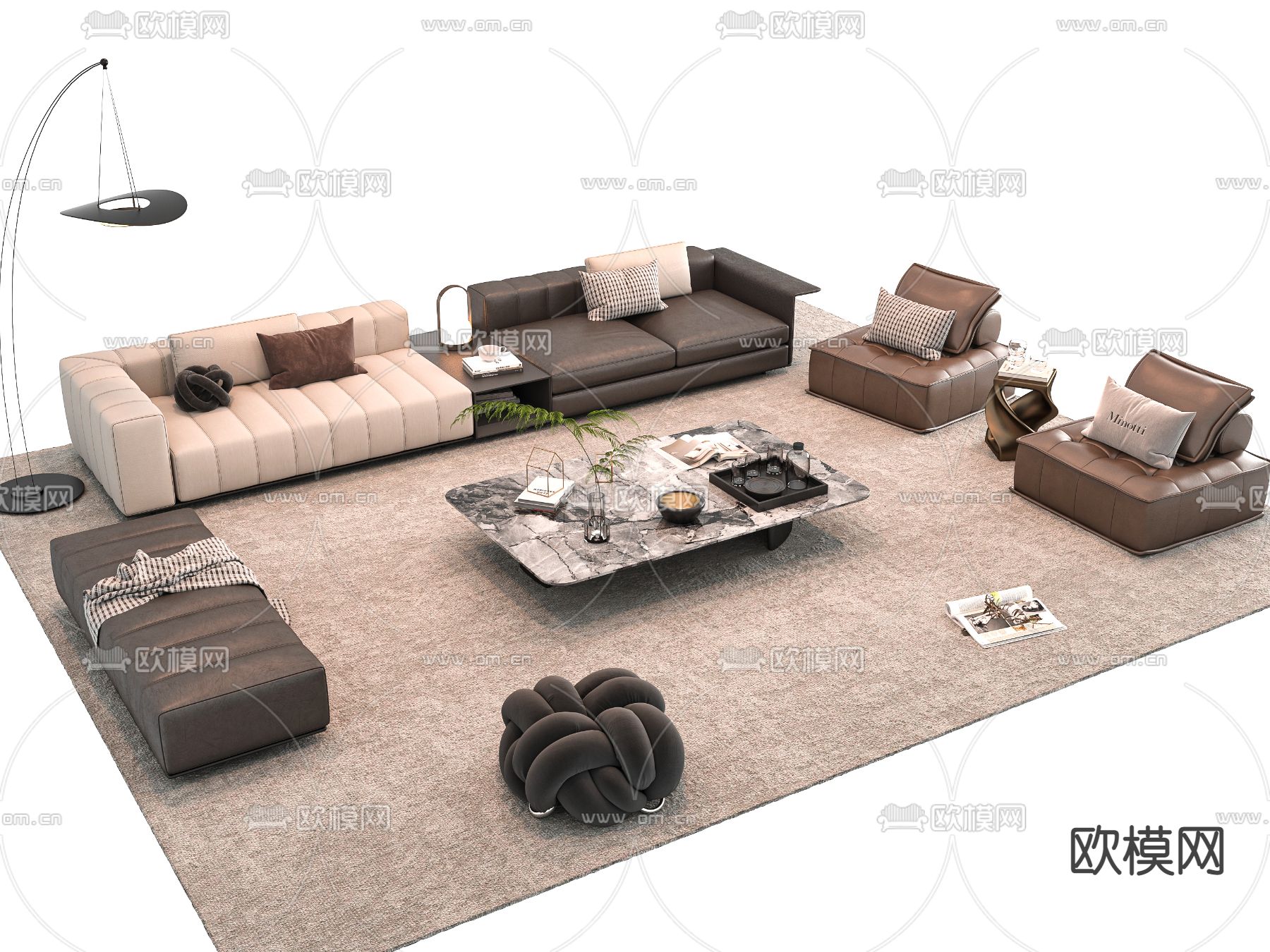 沙发茶几3d模型下载