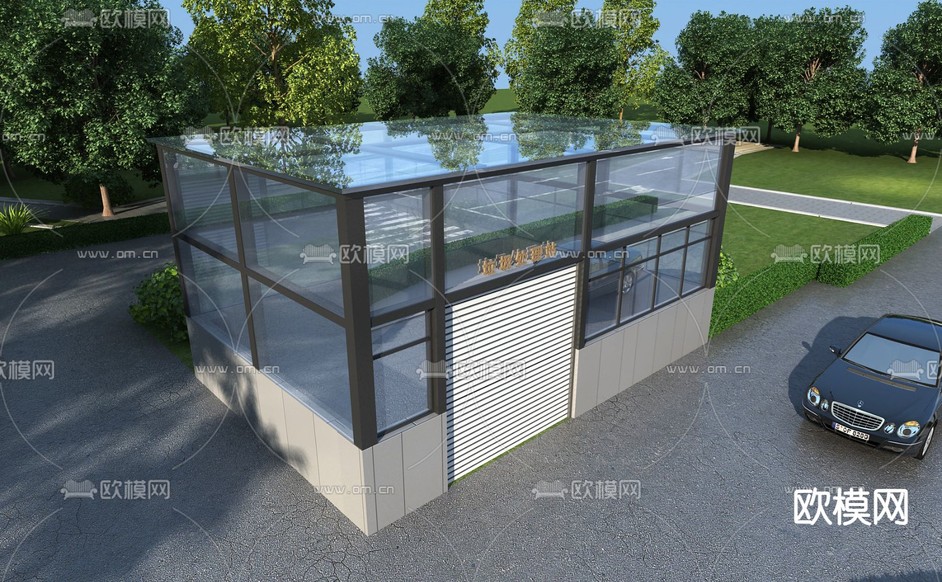 垃圾处理站外观3d模型下载