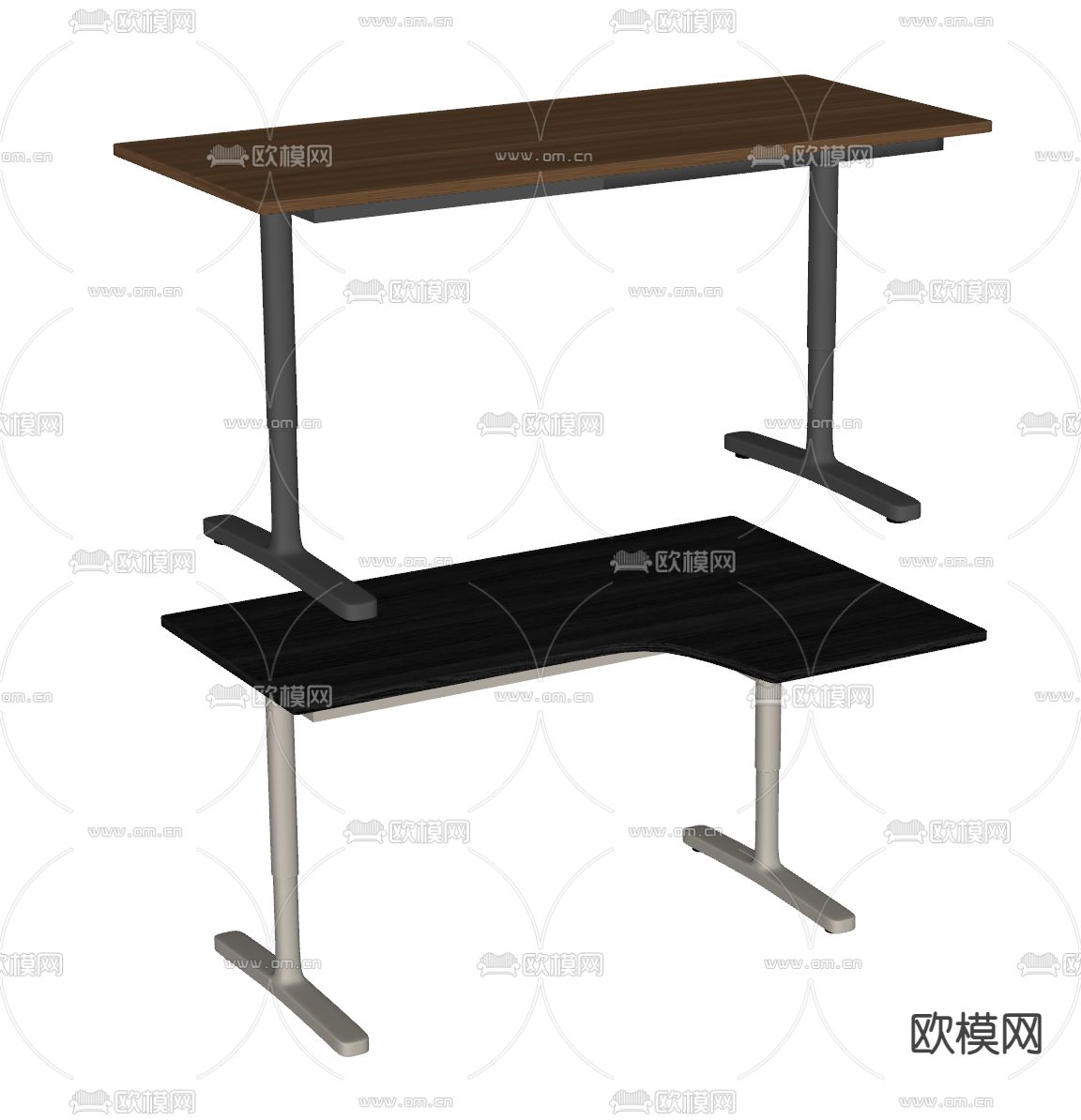 现代书桌 升降桌 办公桌su模型下载（渲染图1）