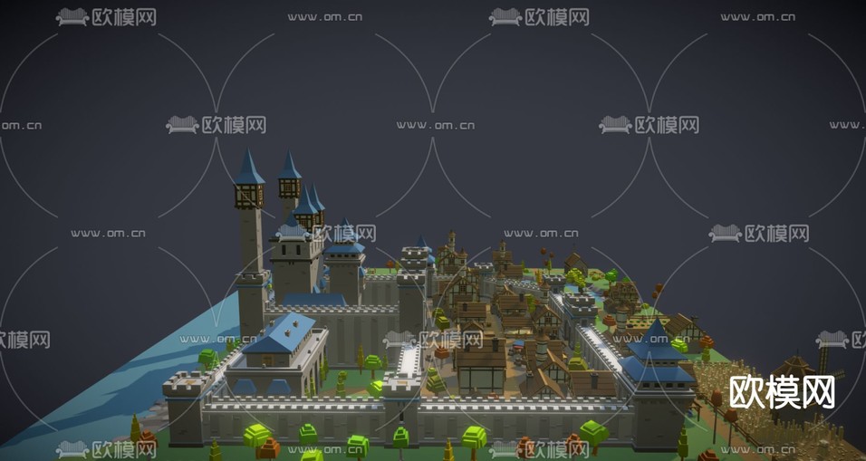 简欧 卡通城堡玩具3d模型下载(渲染图4)