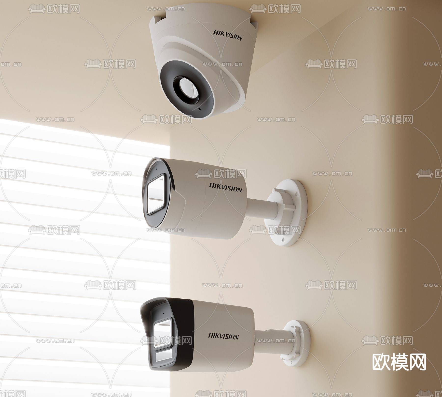 现代监控摄像头su模型下载（渲染图2）