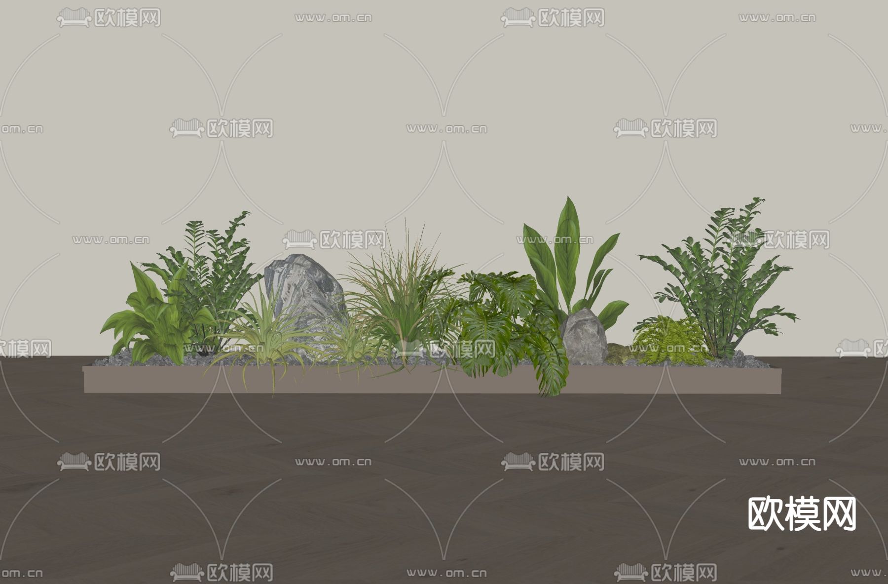 绿植堆 盆景su模型下载（渲染图1）