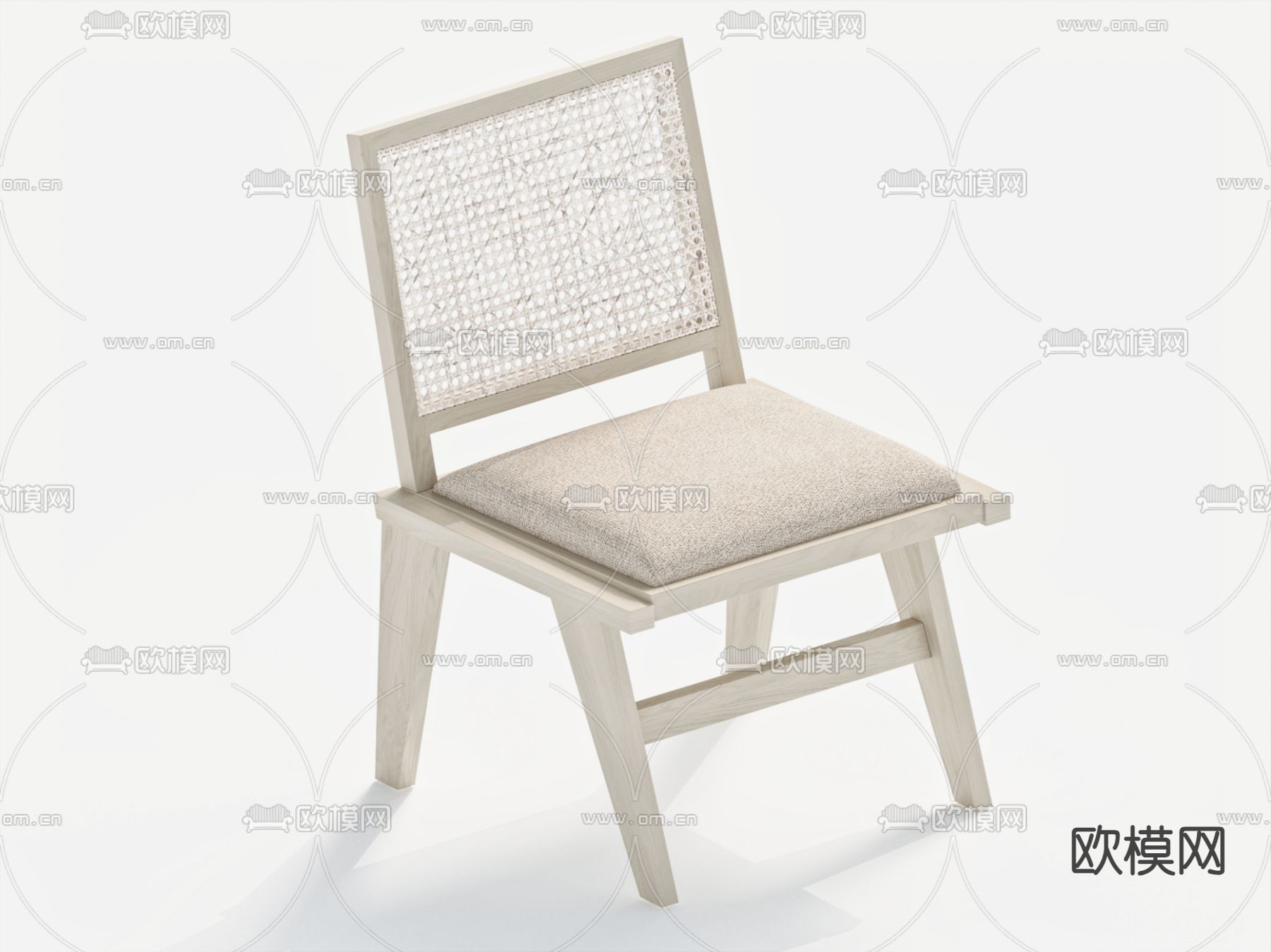 侘寂餐椅 单椅 藤编椅3d模型下载