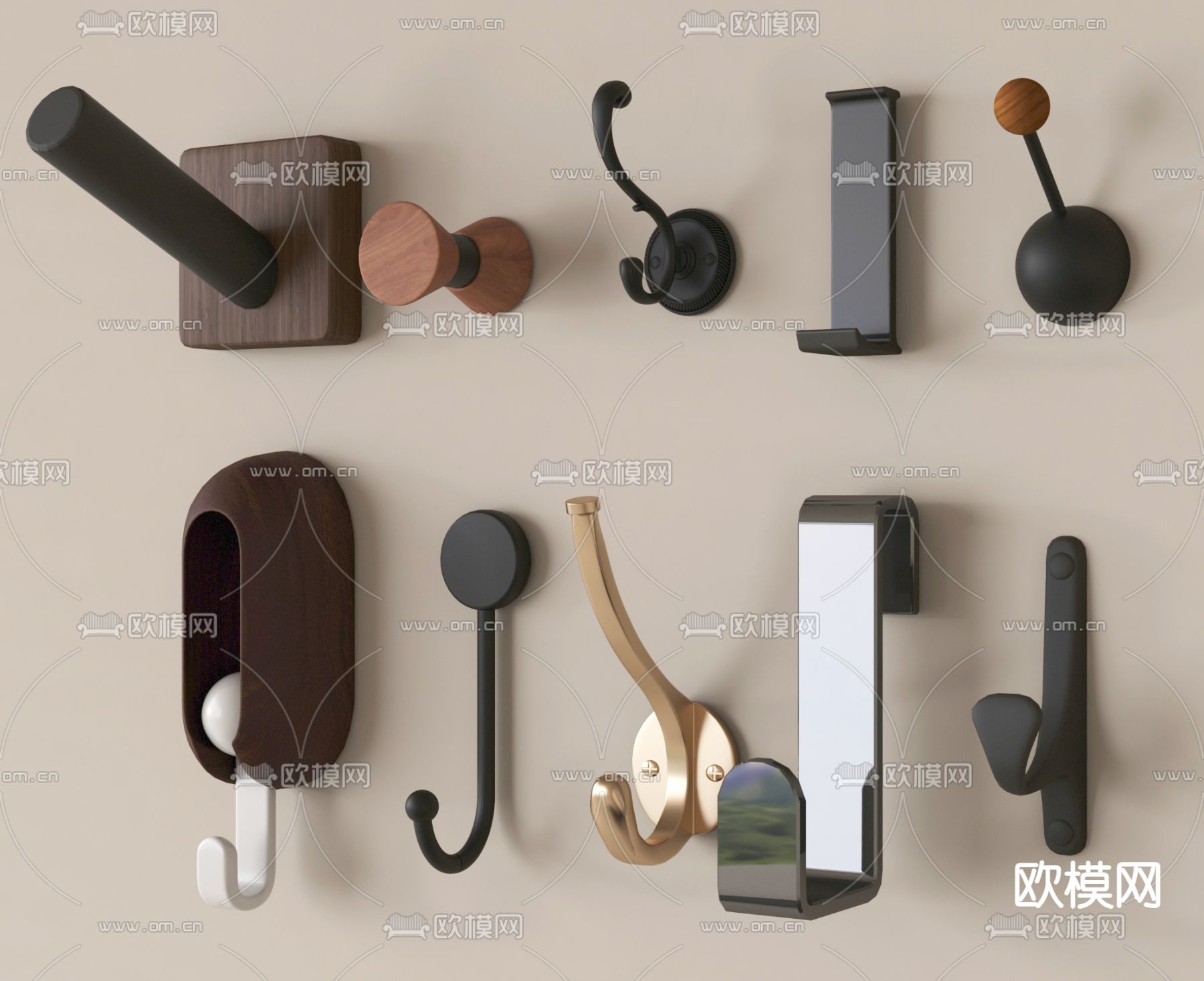 衣服挂钩su模型下载（渲染图2）