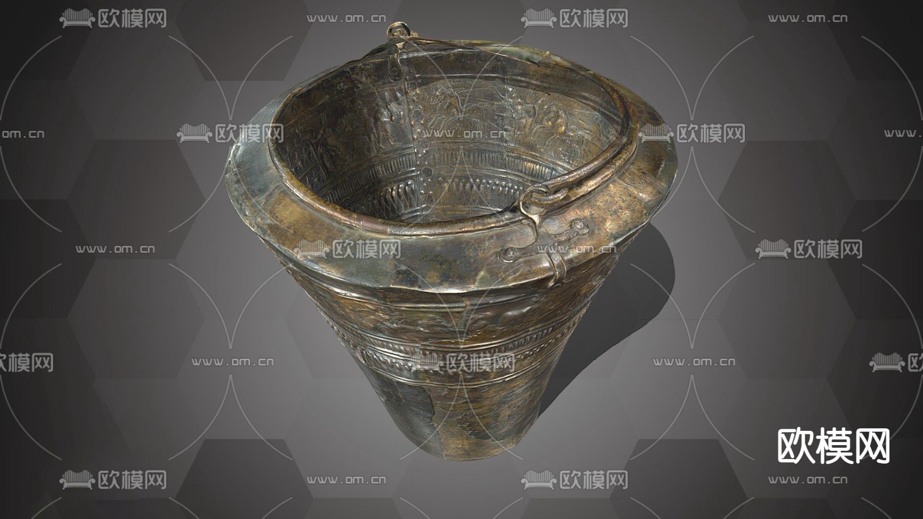 工业风铁桶3d模型下载