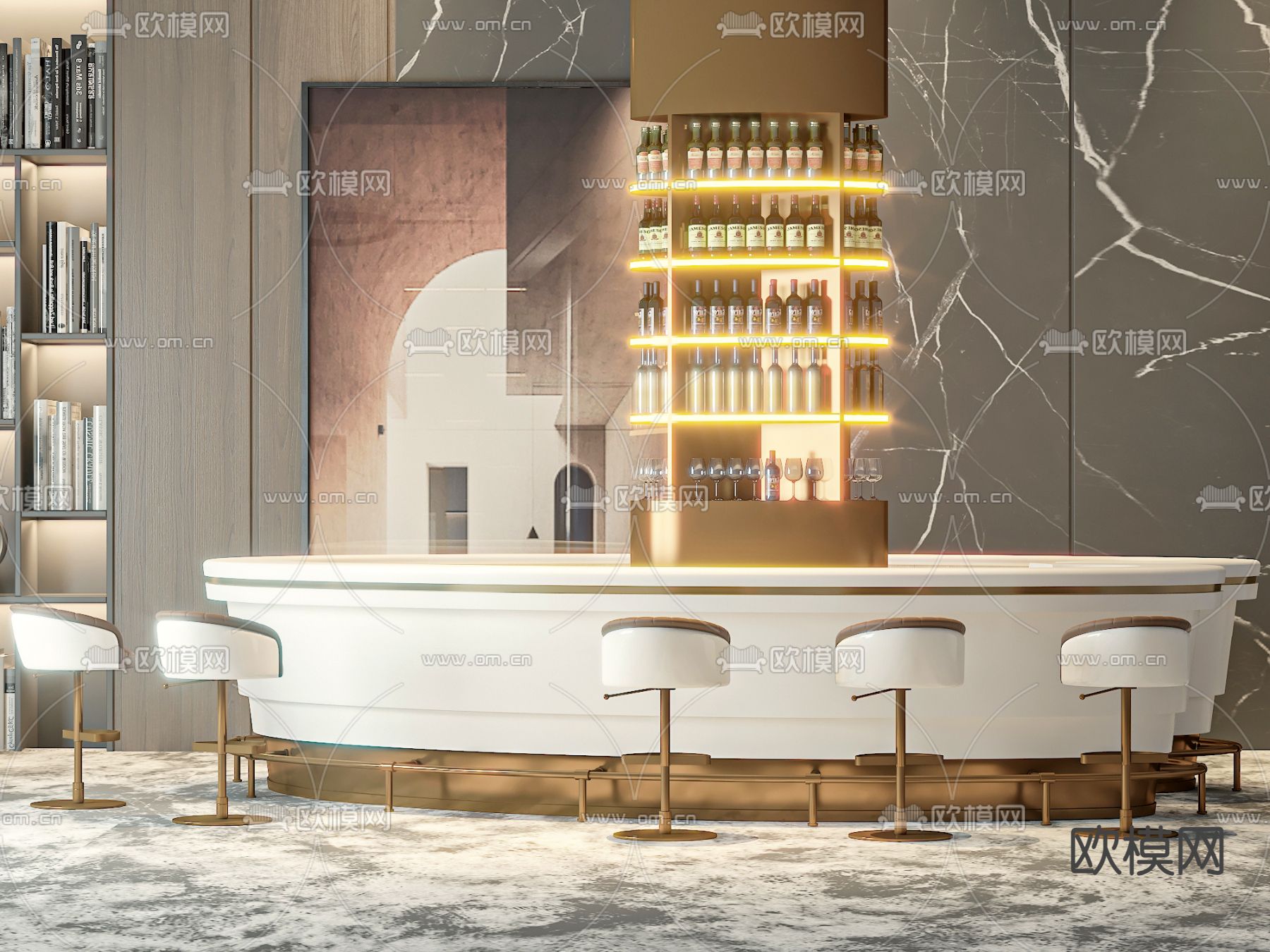 酒水吧台3d模型下载