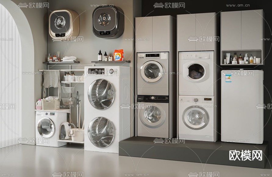 洗衣机 烘干机3d模型下载