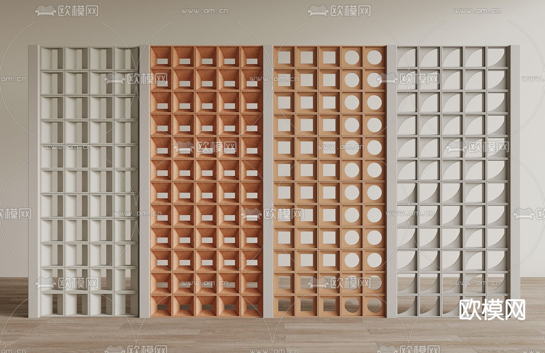 水泥砖隔断 镂空砖隔断3d模型下载