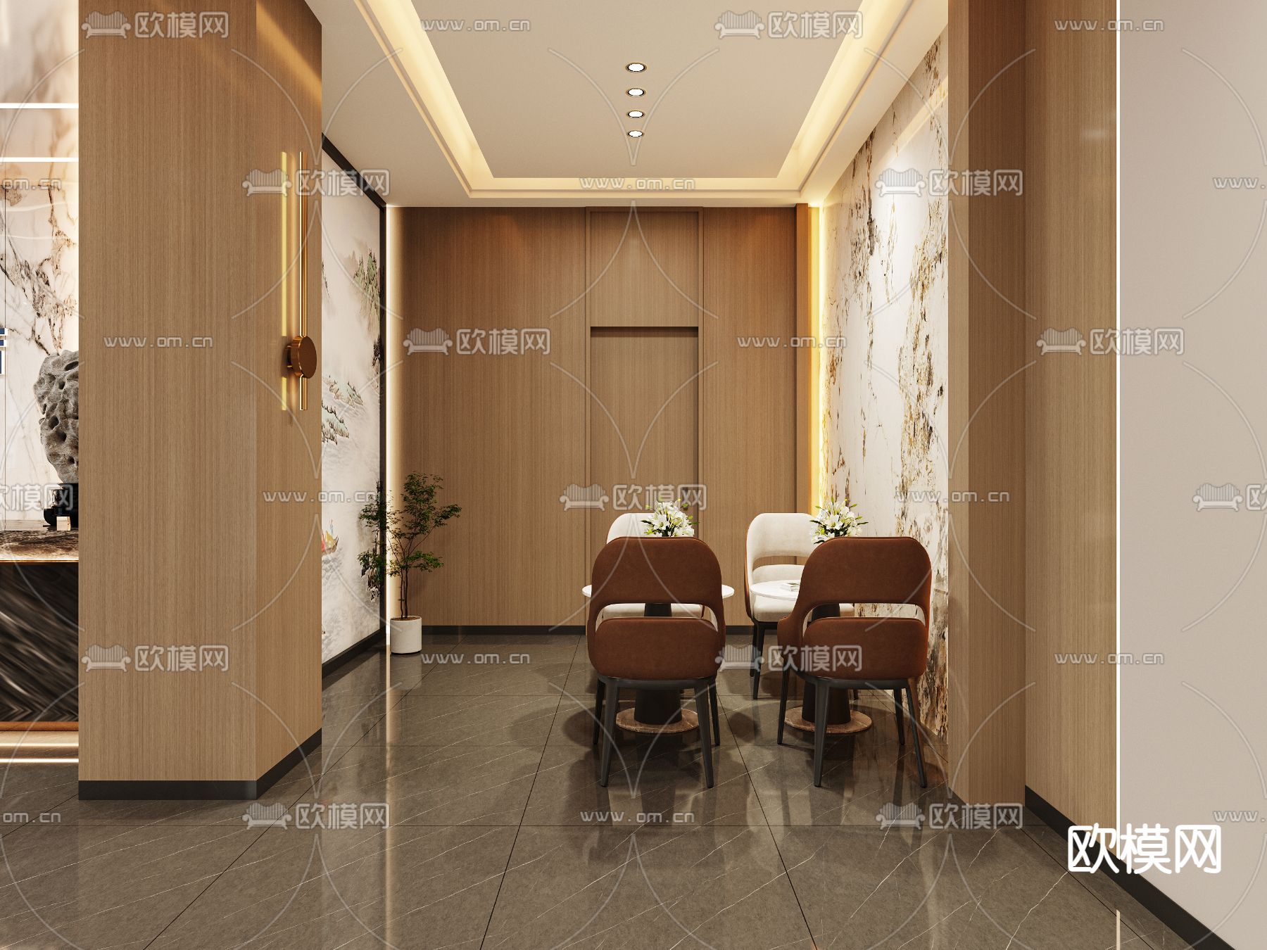 现代酒店大厅 酒店大堂3d模型下载（渲染图3）