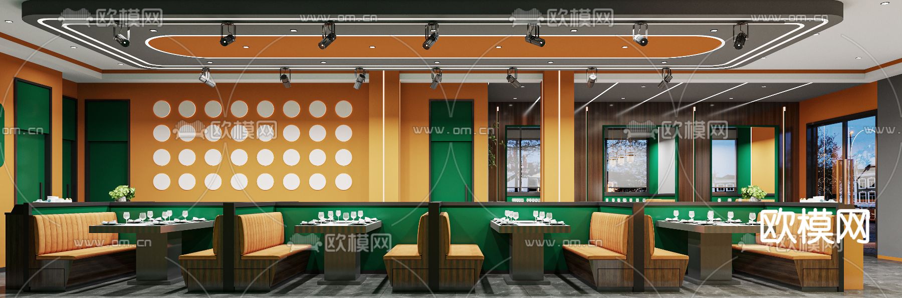 现代火锅店 火锅餐厅3d模型下载（渲染图3）