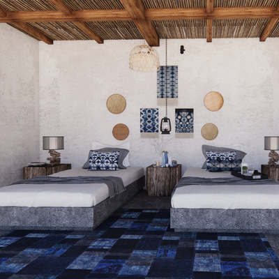  侘寂民宿接待室su模型 