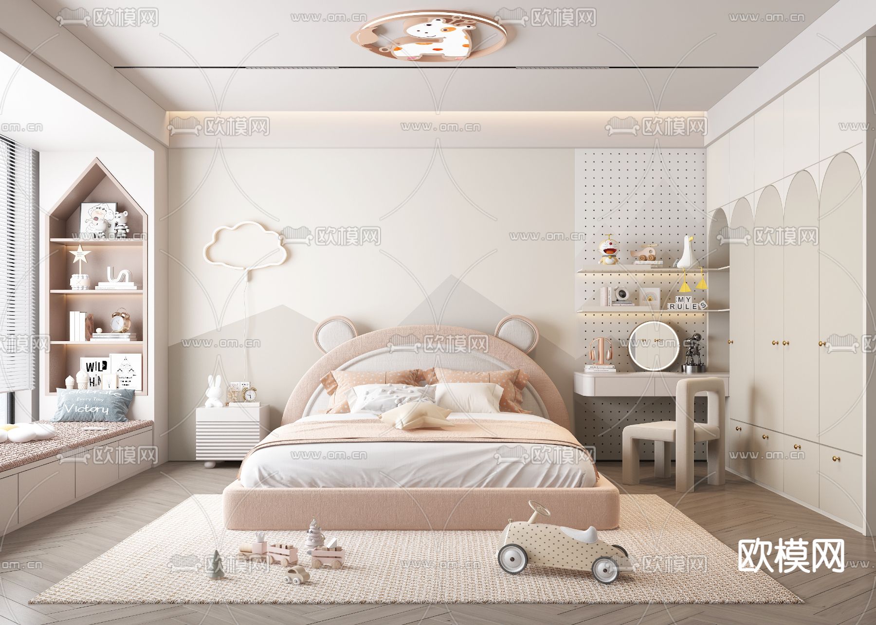 儿童房 女孩房 小孩房3d模型下载