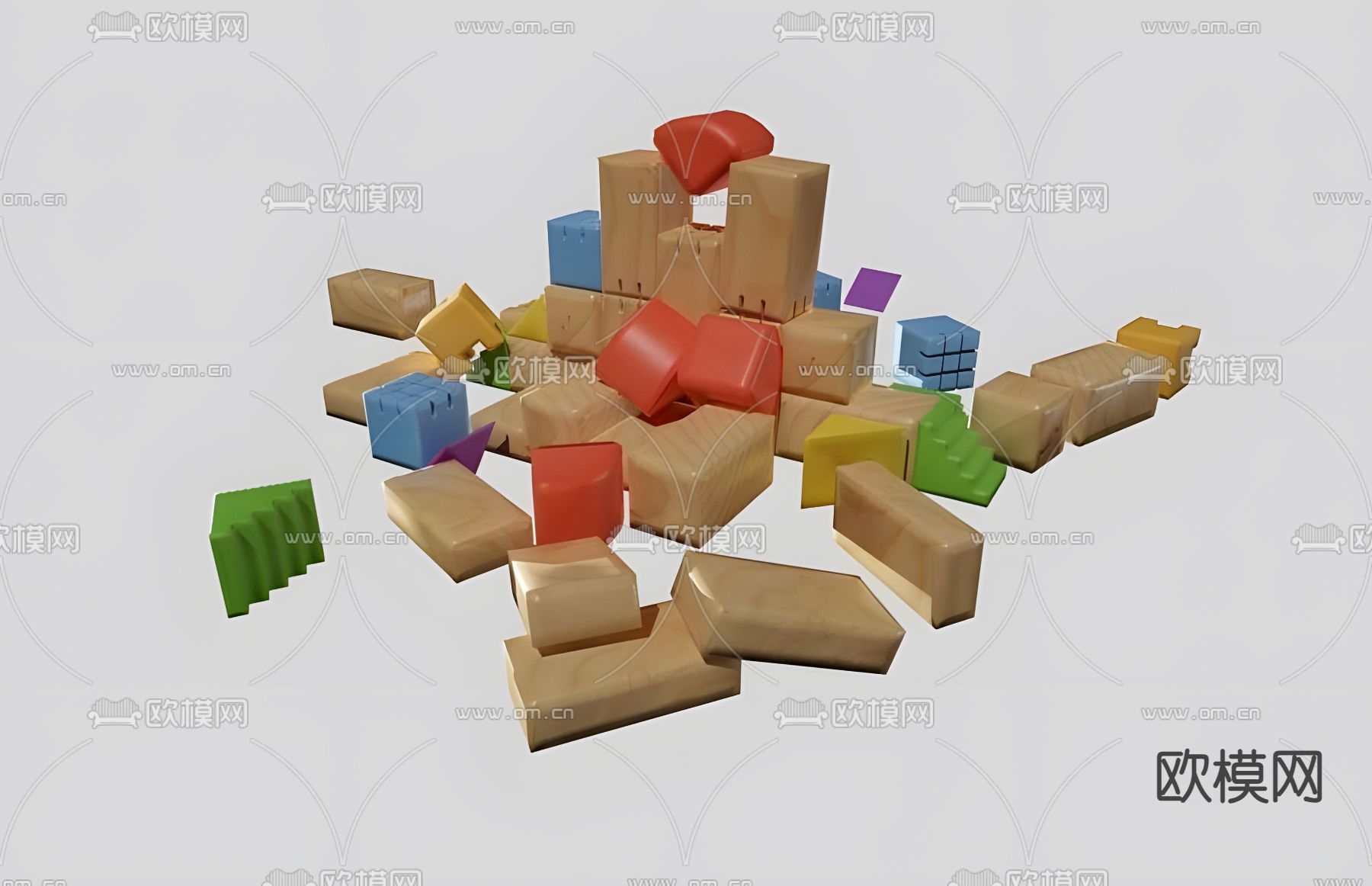 儿童积木 玩具3d模型下载（渲染图1）