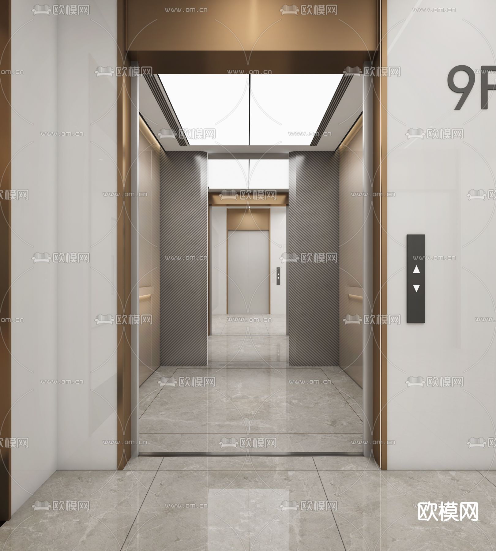 公司前台 接待区3d模型下载（渲染图3）