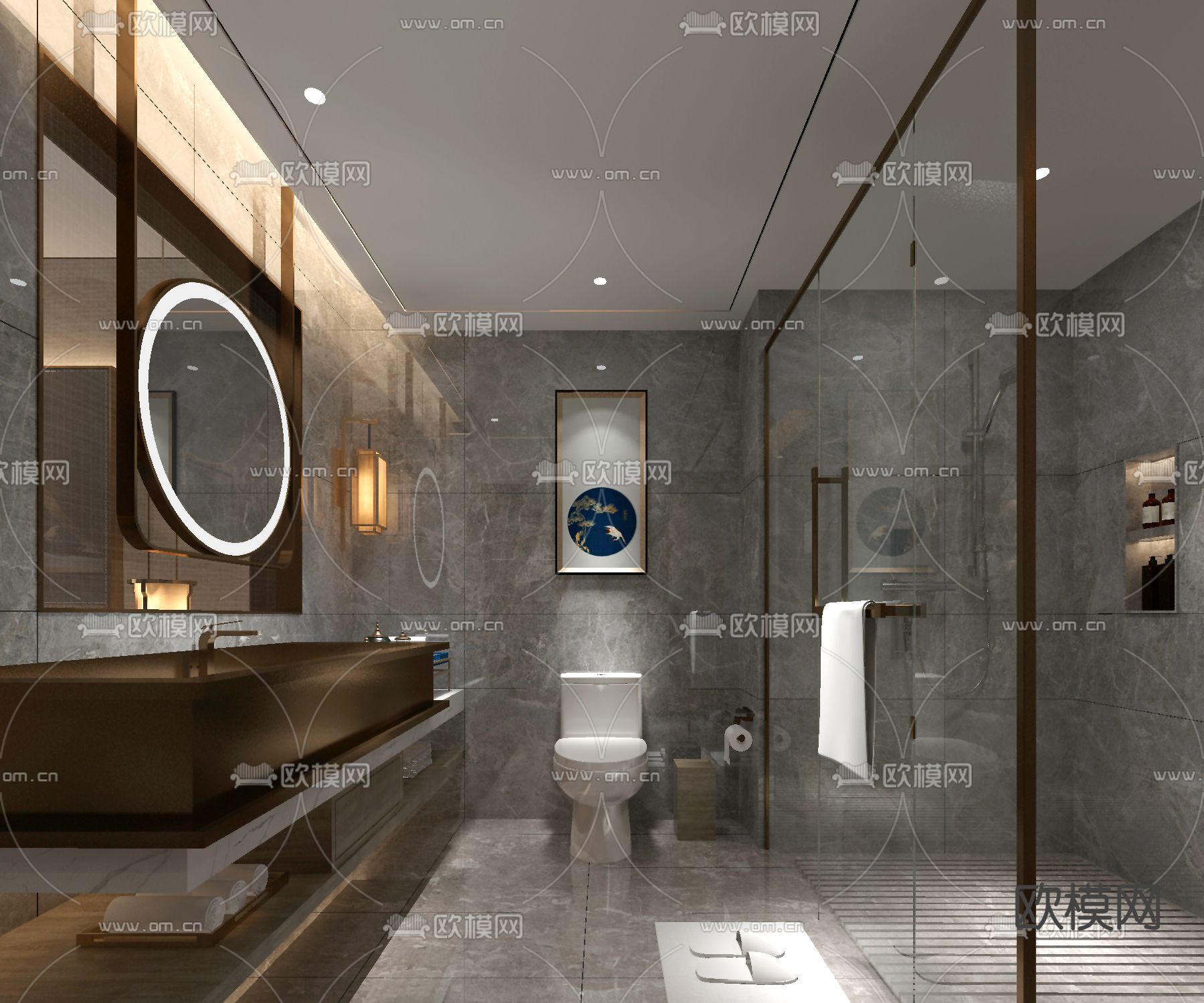 酒店卫生间 浴室3d模型下载