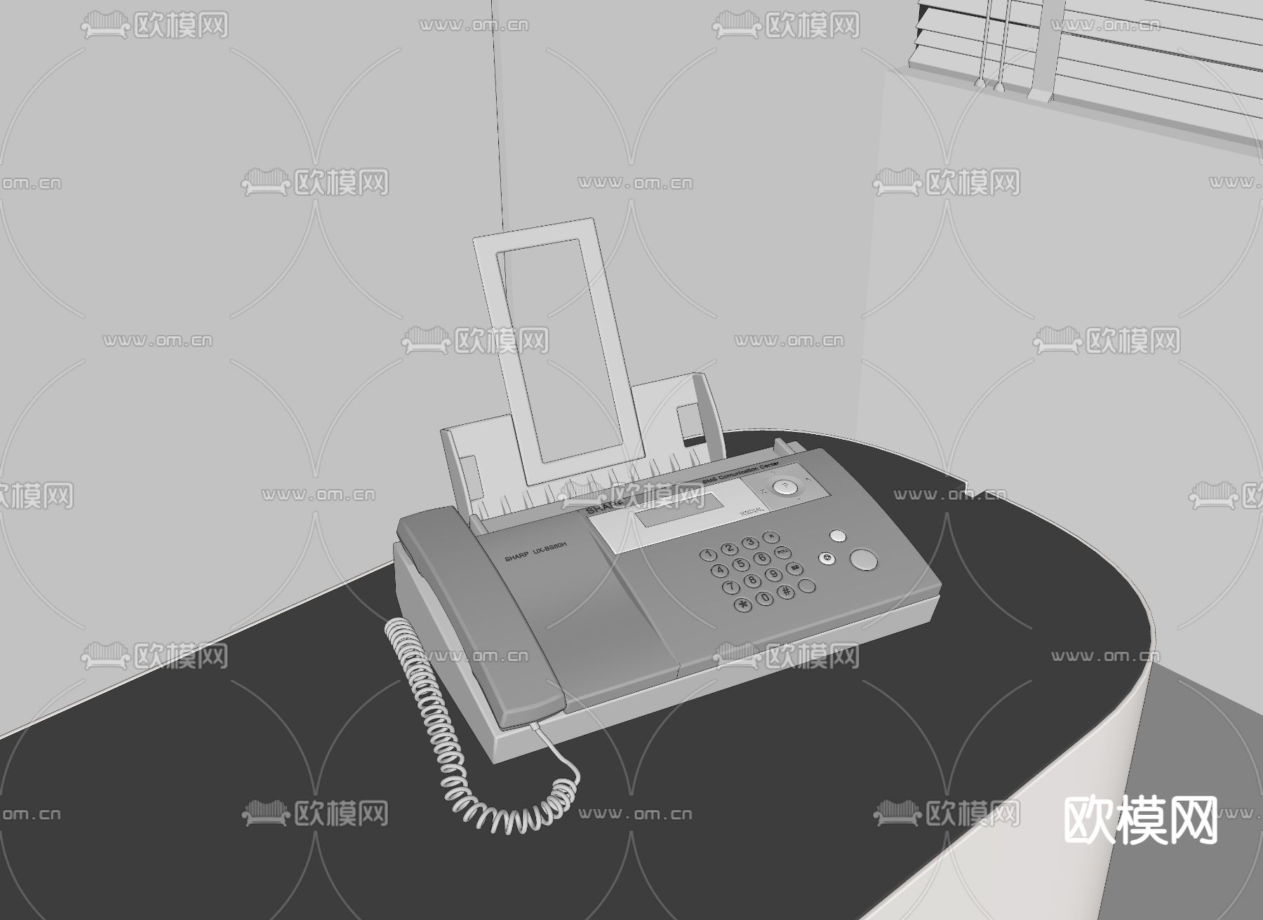 传真机 电话机su模型下载（渲染图1）