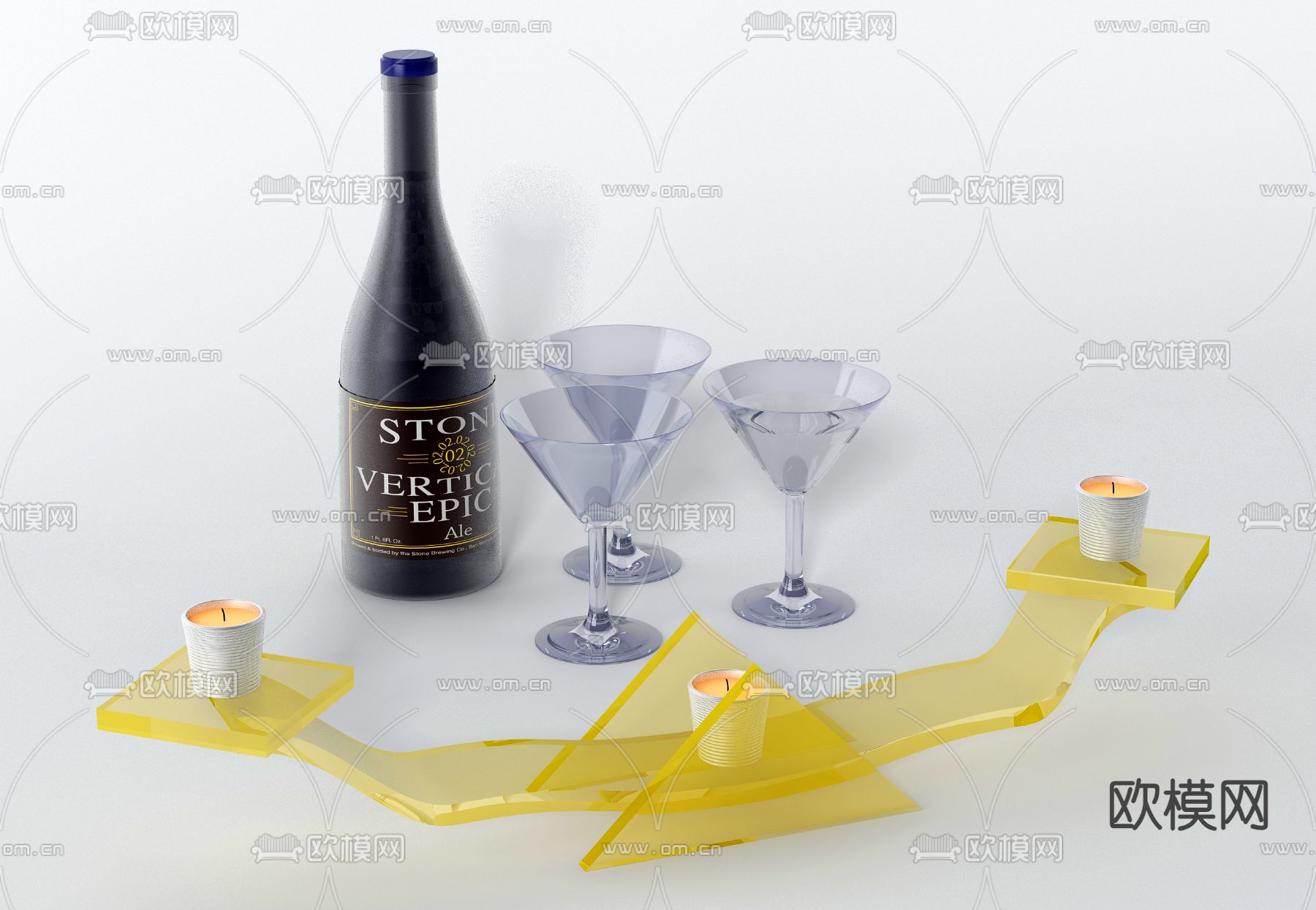 酒水 玻璃杯3d模型下载