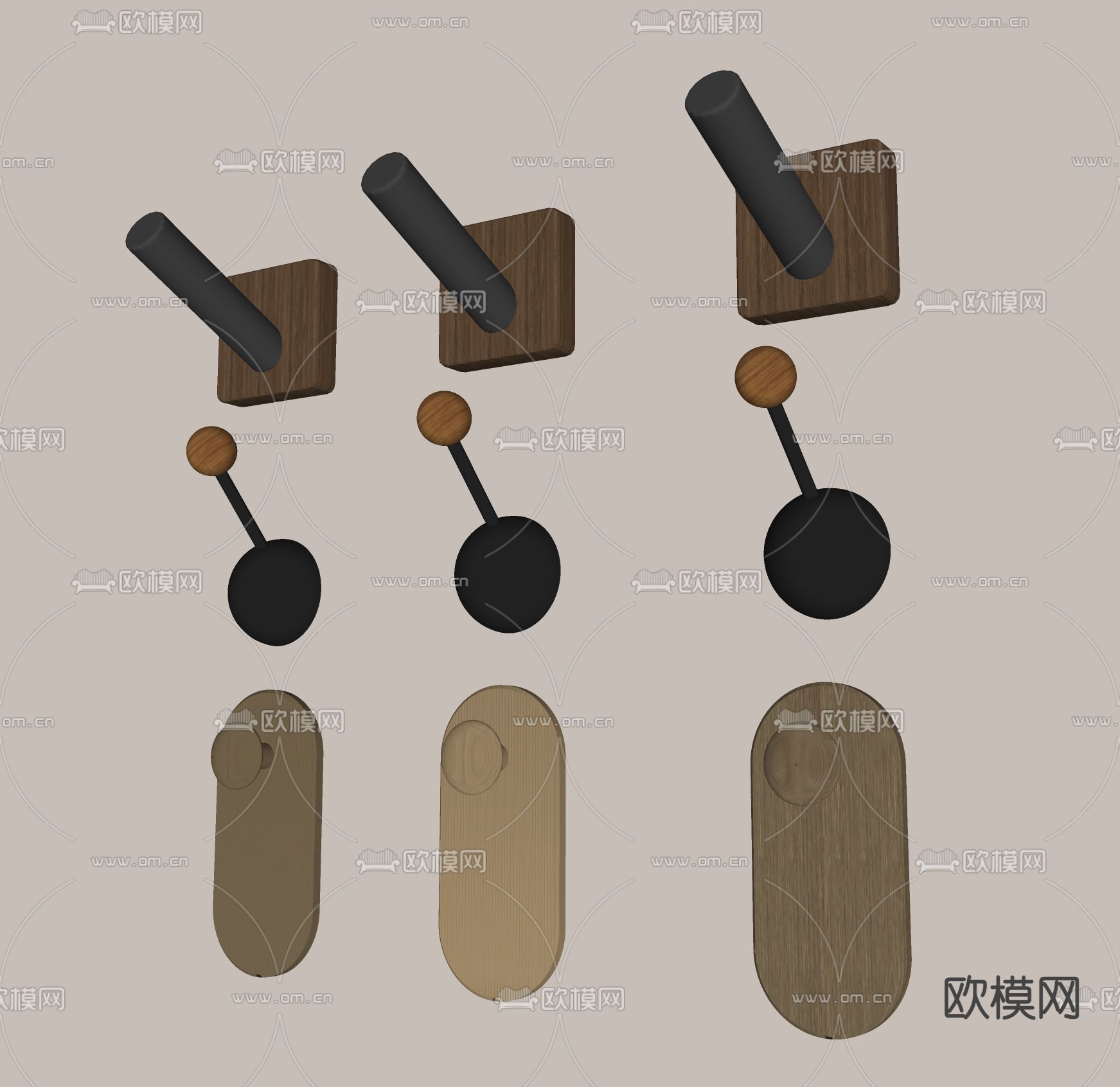 衣服挂钩su模型下载（渲染图1）