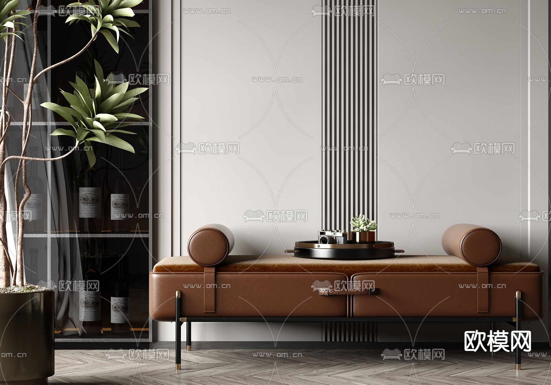 床尾凳 脚踏 沙发凳3d模型下载