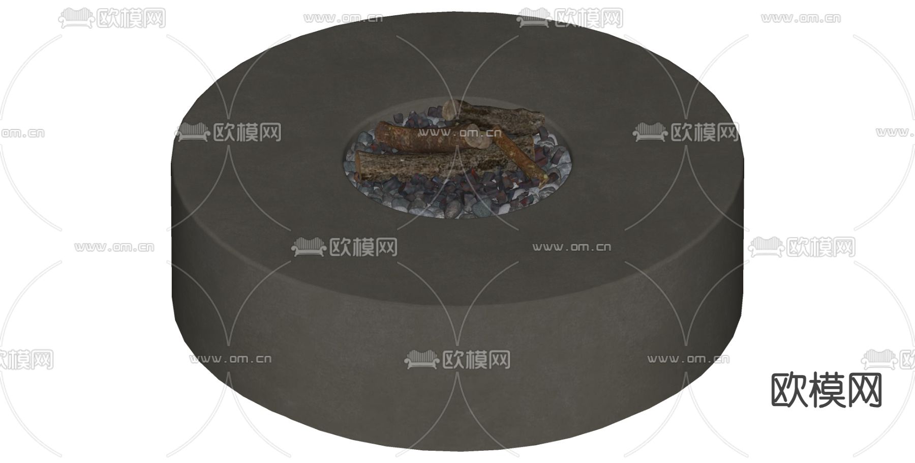 现代火盆su模型下载（渲染图1）