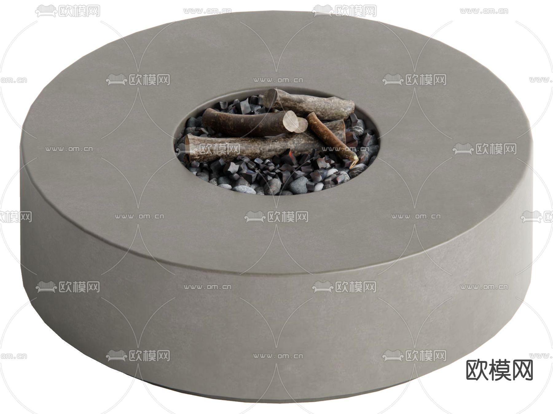 现代火盆su模型下载（渲染图2）